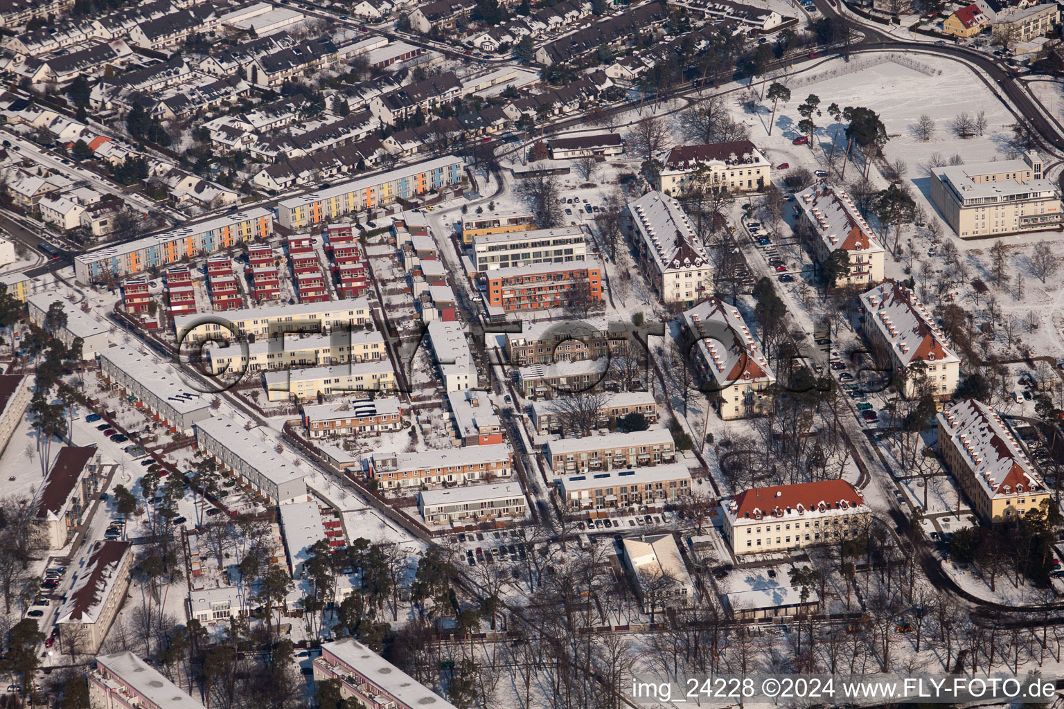 Vue aérienne de Weststadt à le quartier Nordstadt in Karlsruhe dans le département Bade-Wurtemberg, Allemagne