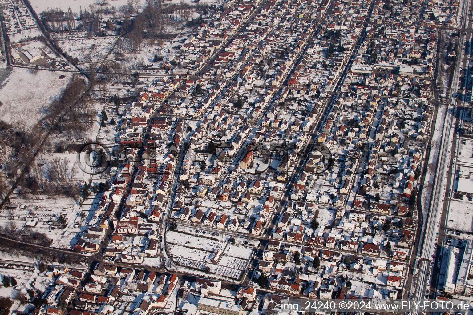 Vue aérienne de S à le quartier Neureut in Karlsruhe dans le département Bade-Wurtemberg, Allemagne