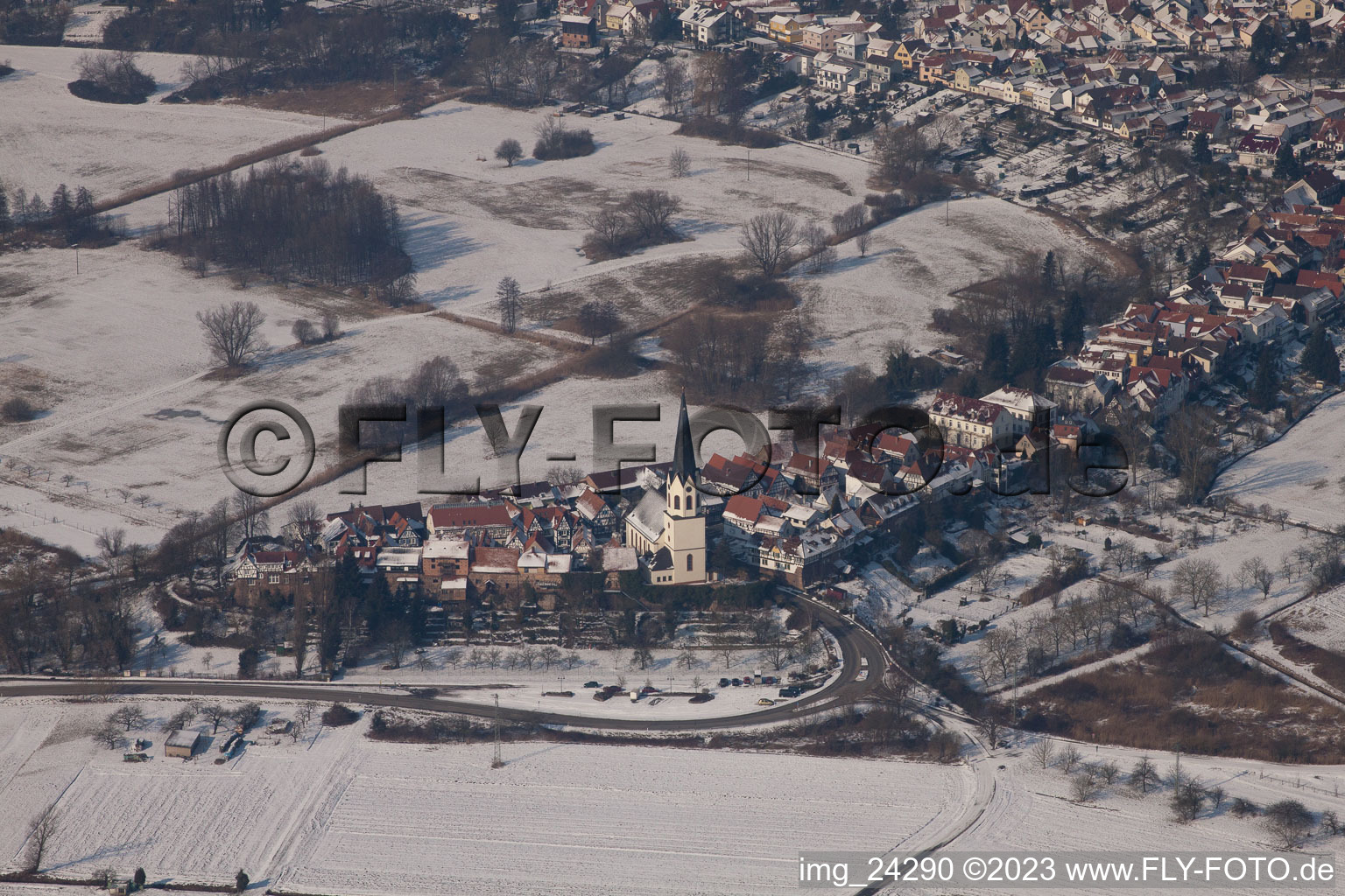 Jockgrim dans le département Rhénanie-Palatinat, Allemagne vue du ciel