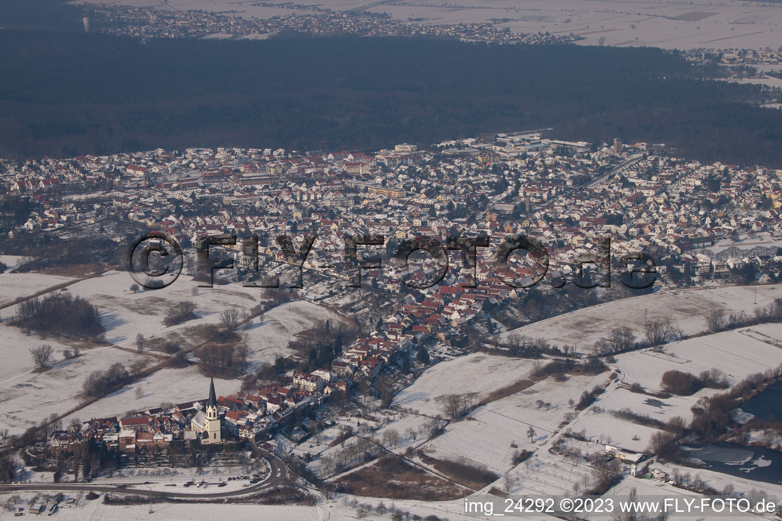 Image drone de Jockgrim dans le département Rhénanie-Palatinat, Allemagne