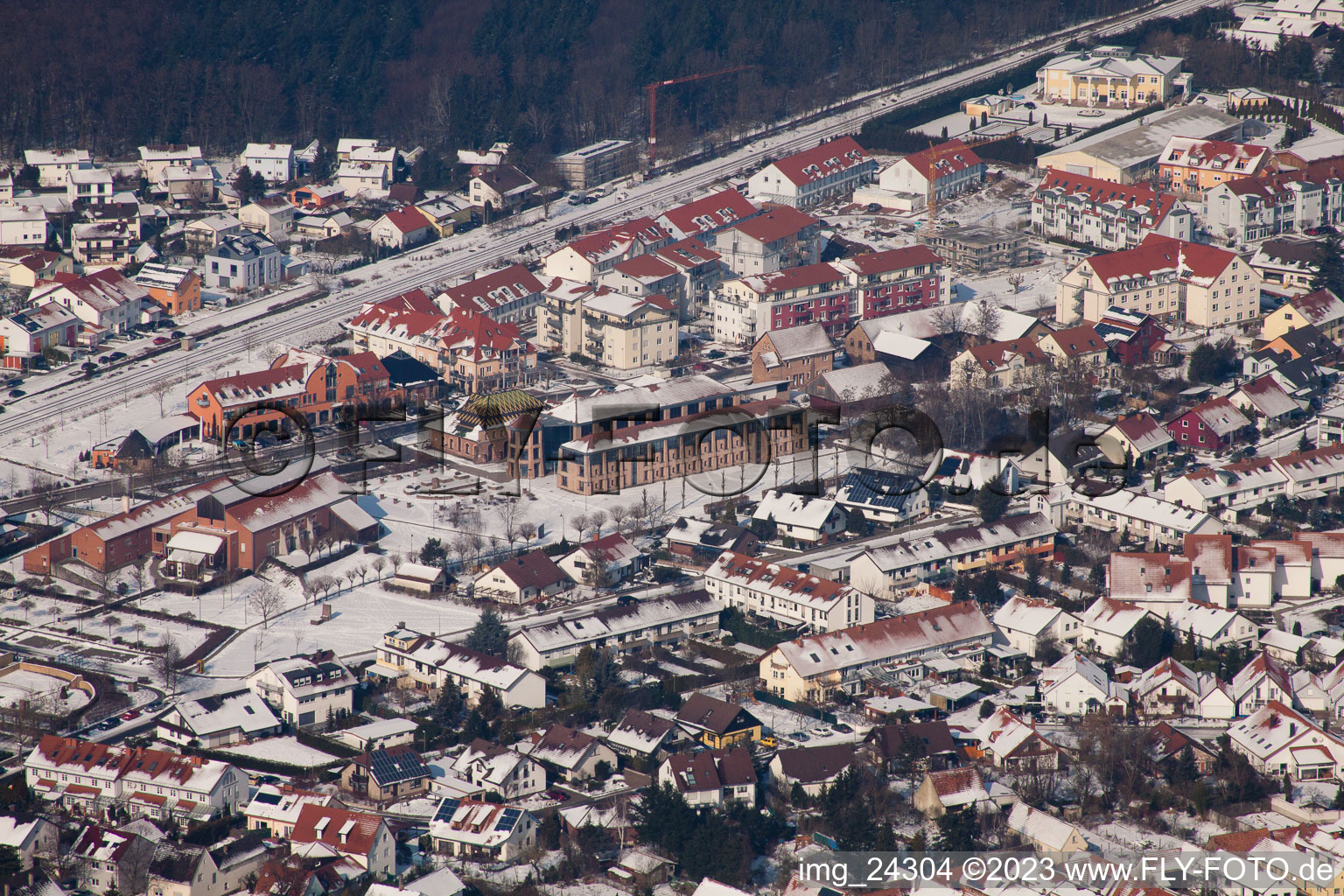 Vue aérienne de Jockgrim dans le département Rhénanie-Palatinat, Allemagne