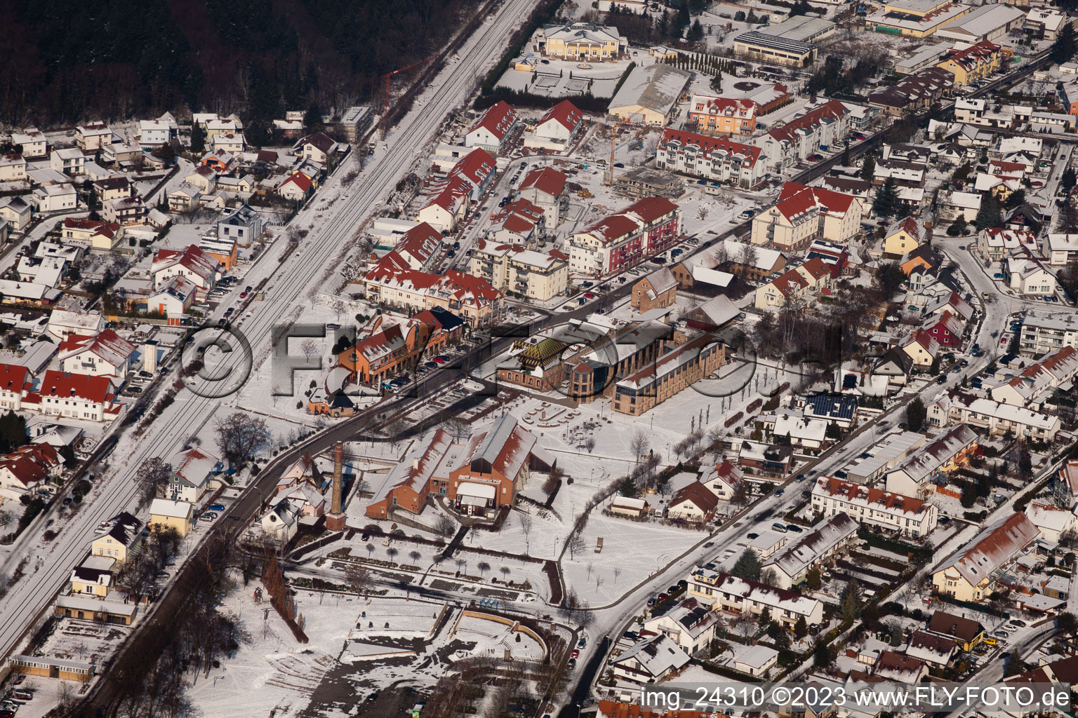 Jockgrim dans le département Rhénanie-Palatinat, Allemagne vue d'en haut