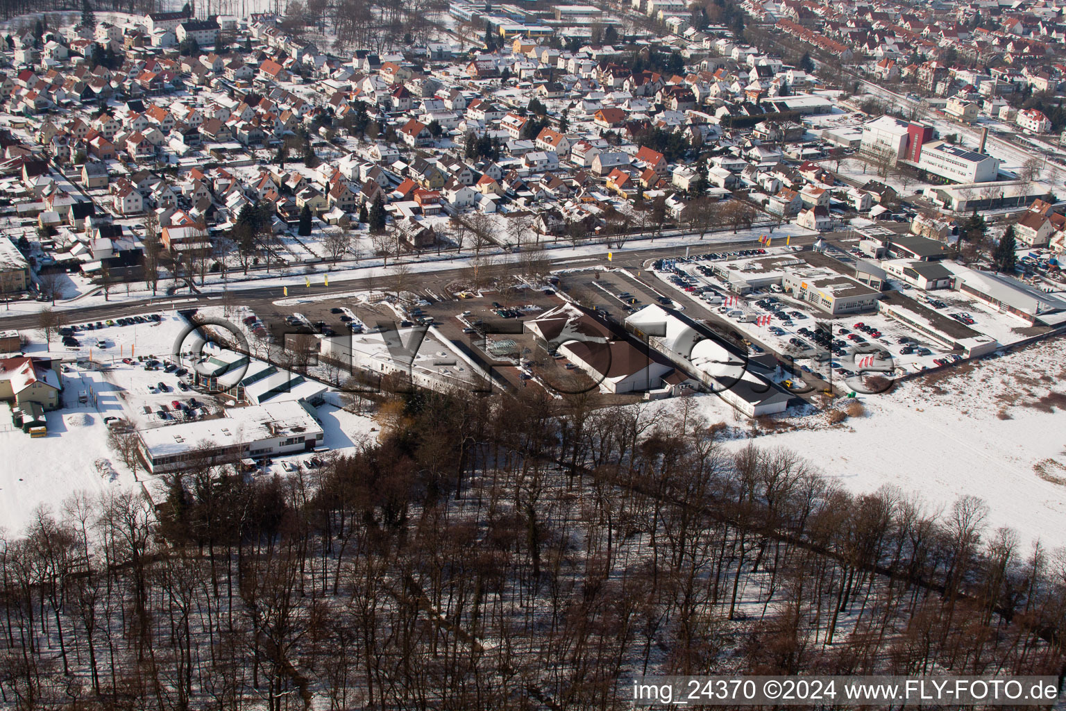 Du sud-est à Kandel dans le département Rhénanie-Palatinat, Allemagne d'en haut