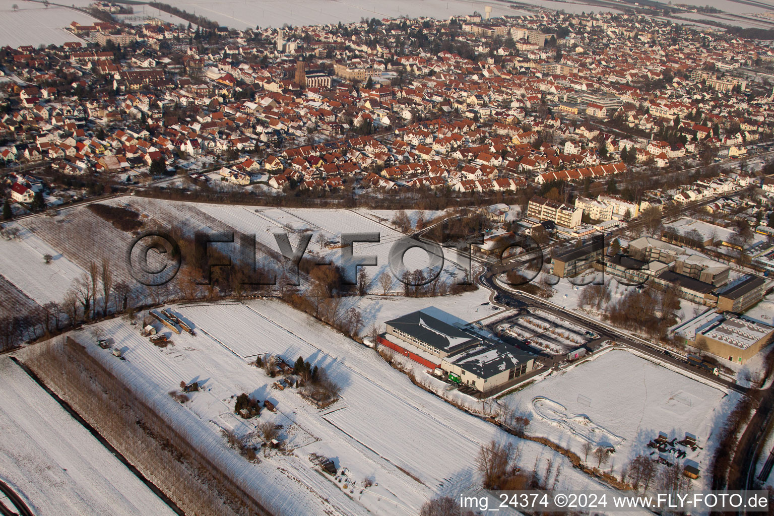 Vue oblique de Du sud-ouest à Kandel dans le département Rhénanie-Palatinat, Allemagne