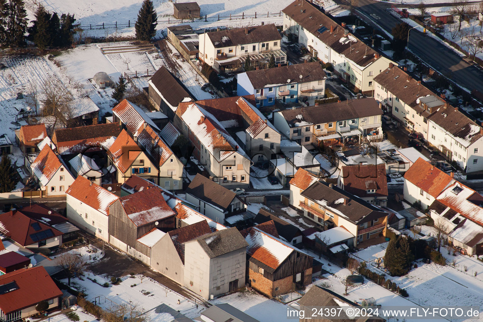 Quartier Minderslachen in Kandel dans le département Rhénanie-Palatinat, Allemagne d'en haut