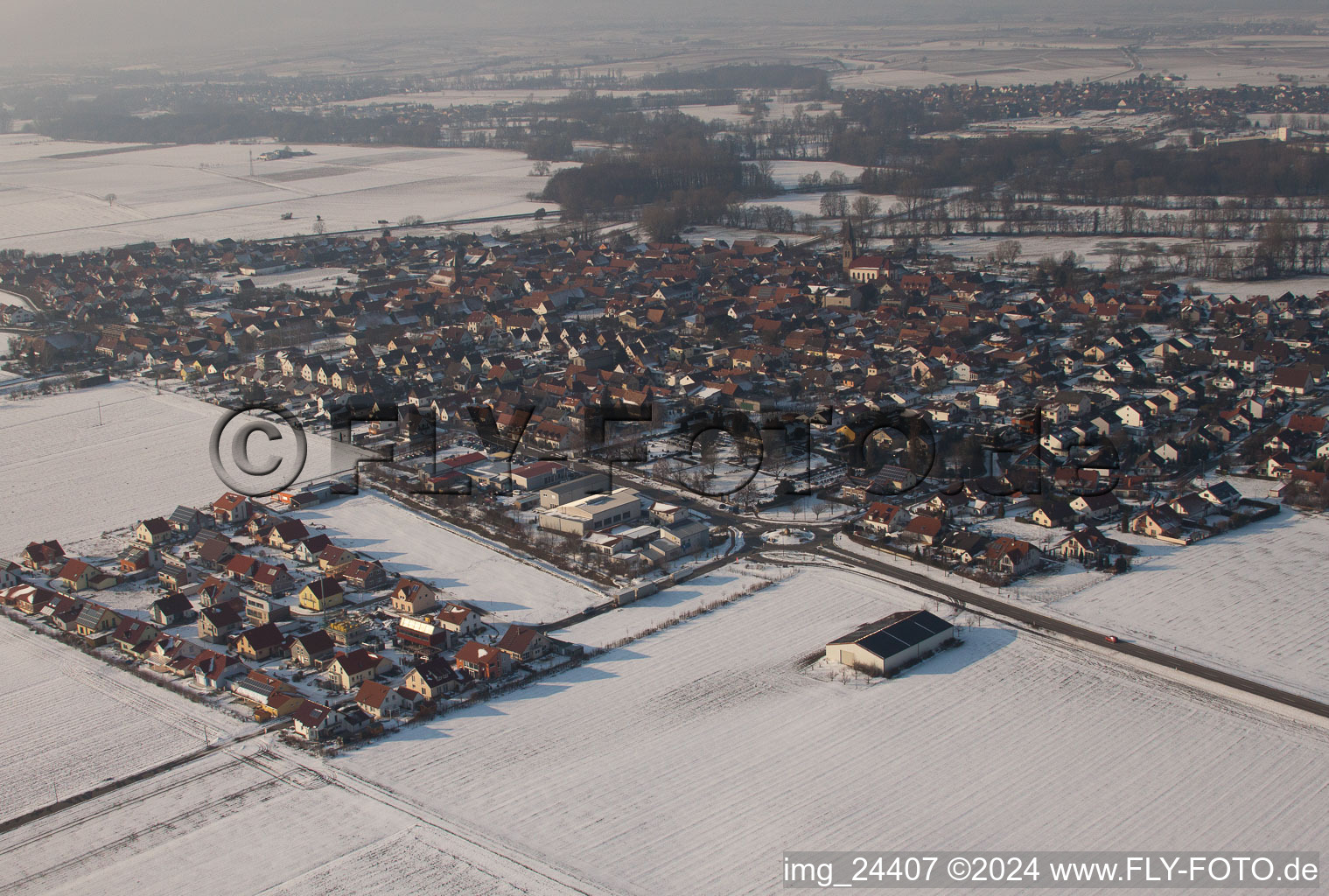 Steinweiler dans le département Rhénanie-Palatinat, Allemagne vue d'en haut