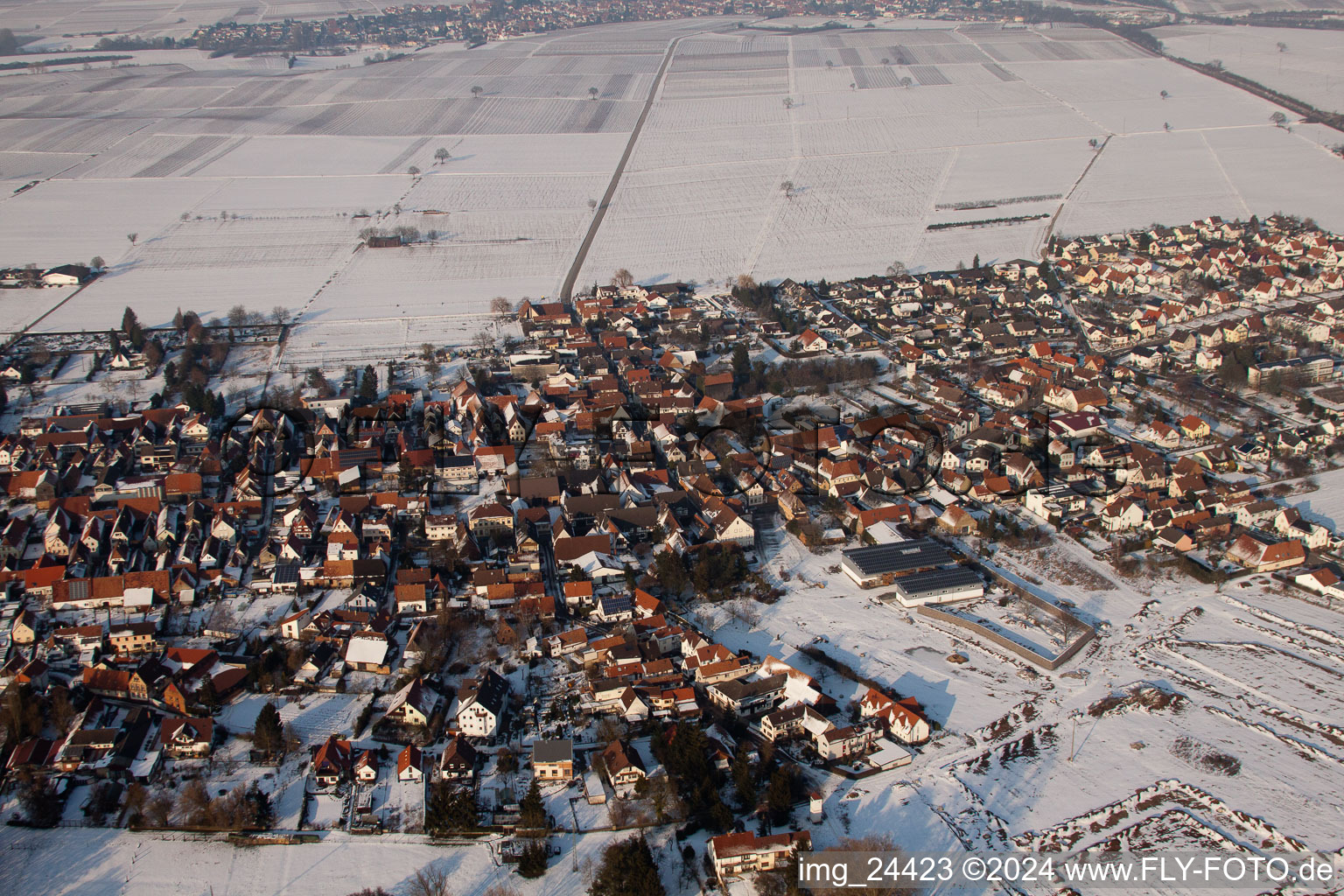 Rohrbach dans le département Rhénanie-Palatinat, Allemagne vue d'en haut