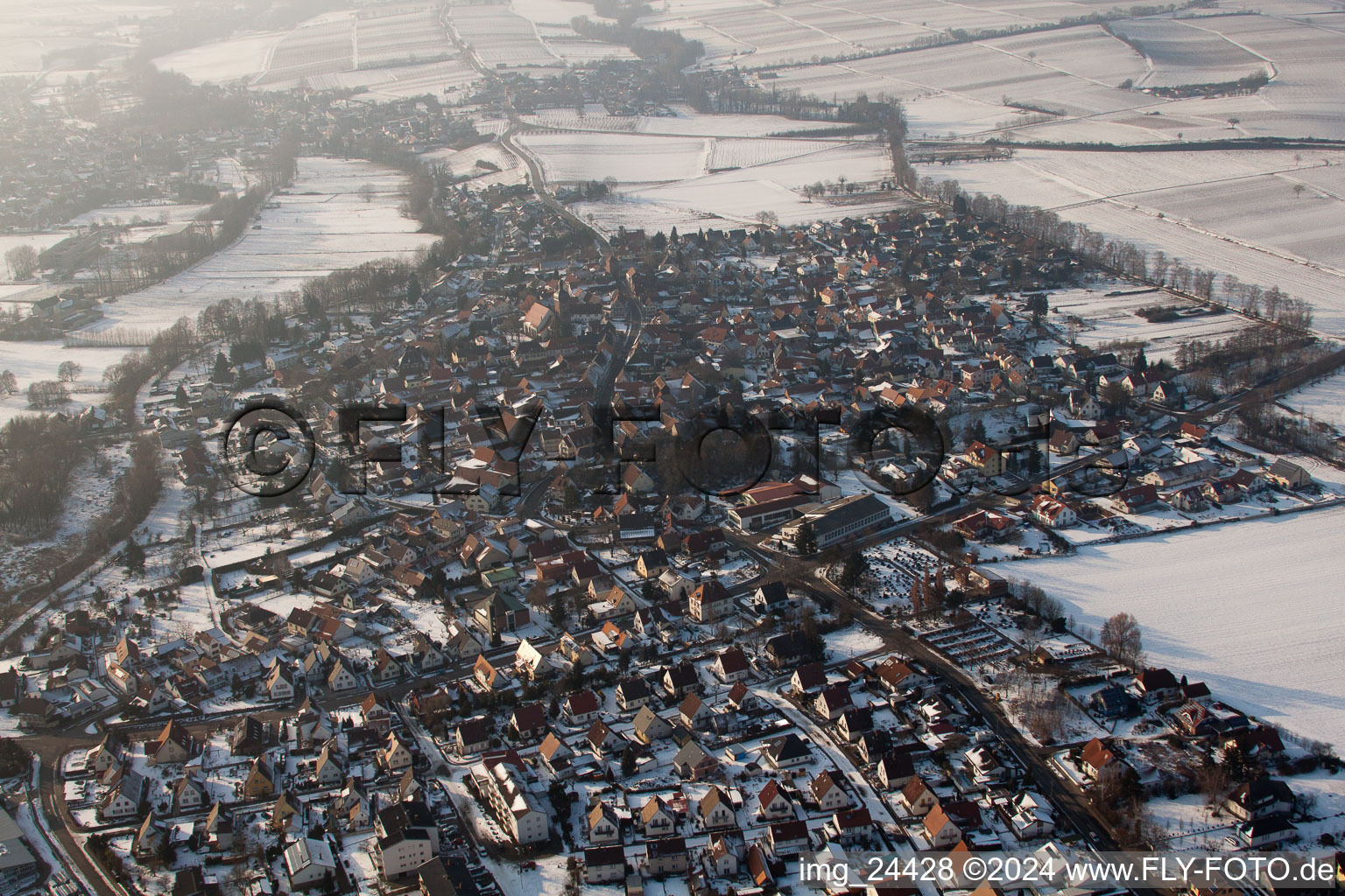 Vue oblique de Quartier Billigheim in Billigheim-Ingenheim dans le département Rhénanie-Palatinat, Allemagne