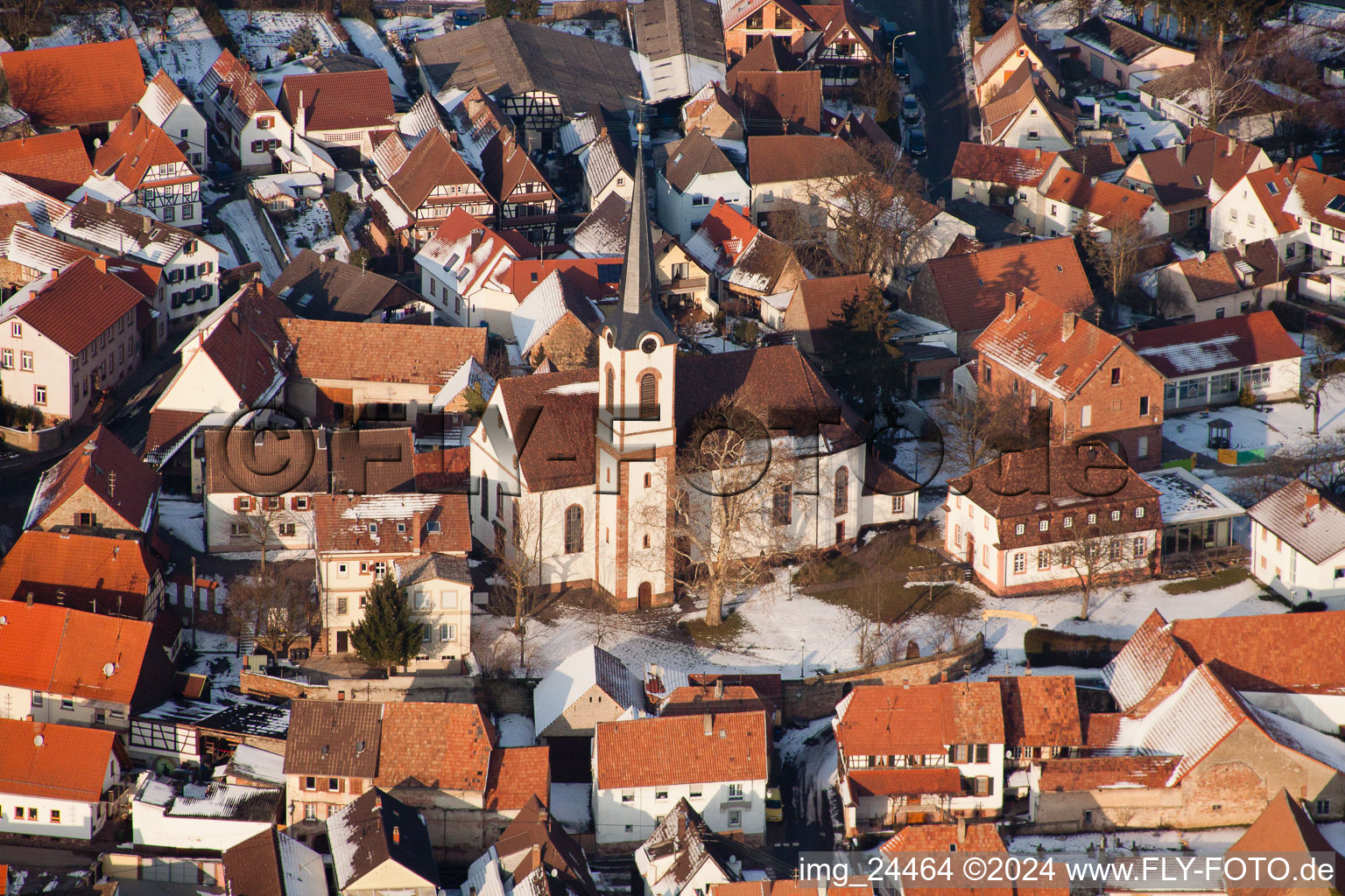 Photographie aérienne de Göcklingen dans le département Rhénanie-Palatinat, Allemagne