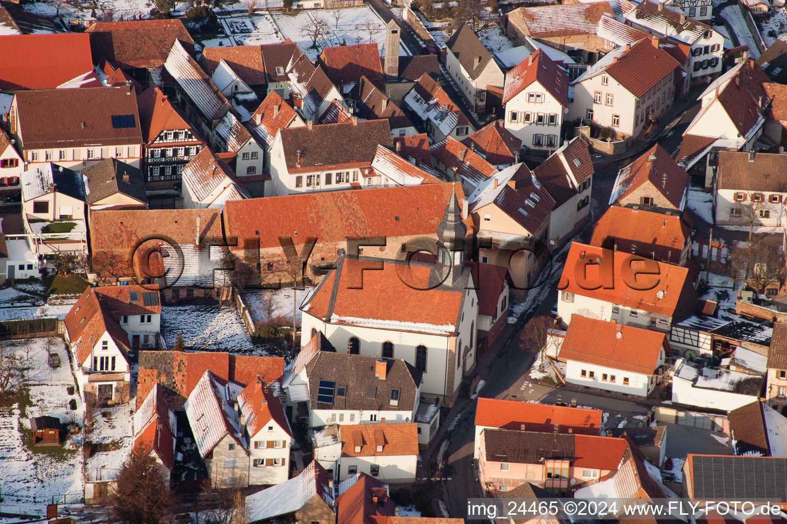 Vue oblique de Göcklingen dans le département Rhénanie-Palatinat, Allemagne