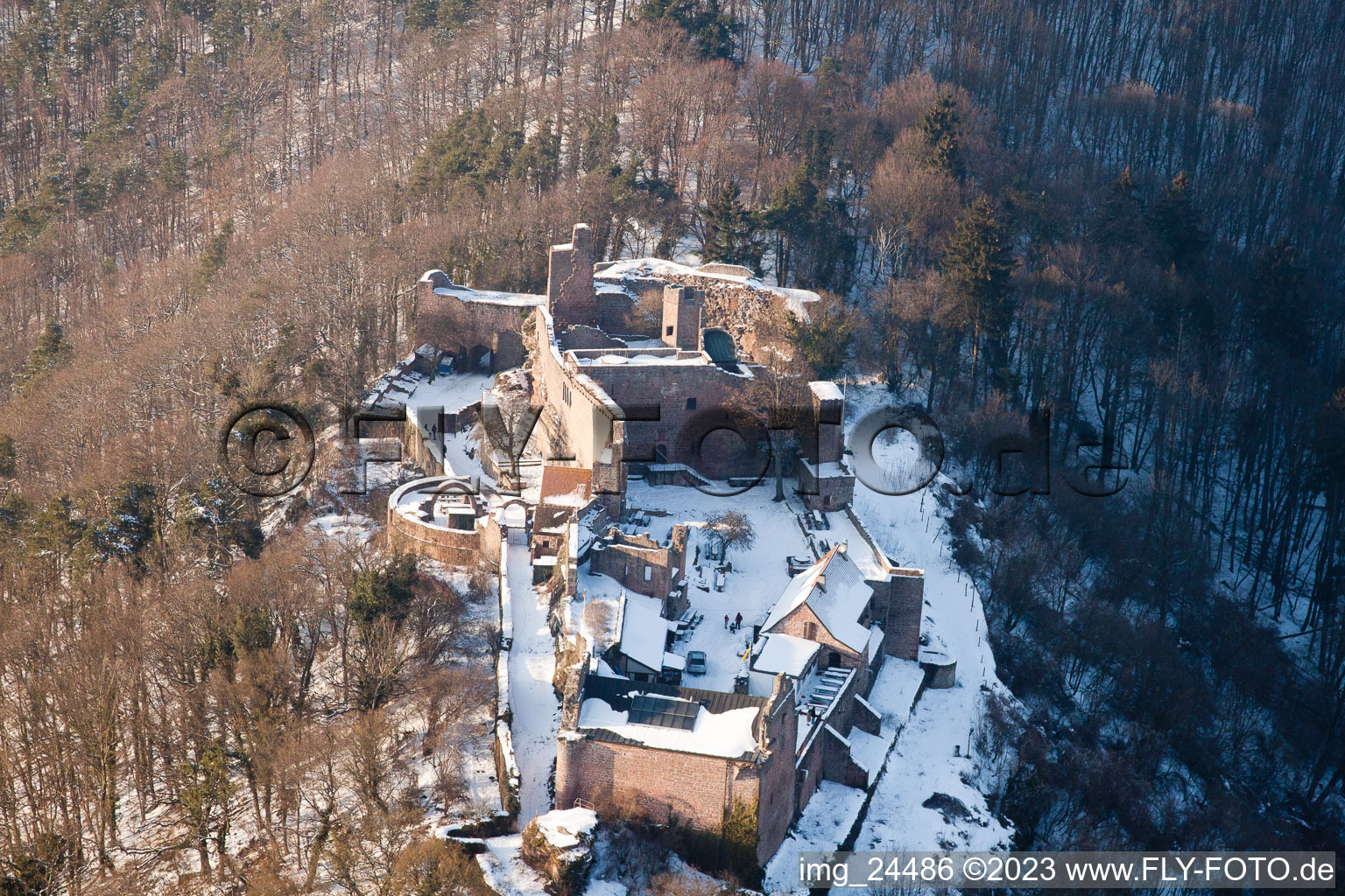 Madenbourg à Eschbach dans le département Rhénanie-Palatinat, Allemagne vue d'en haut