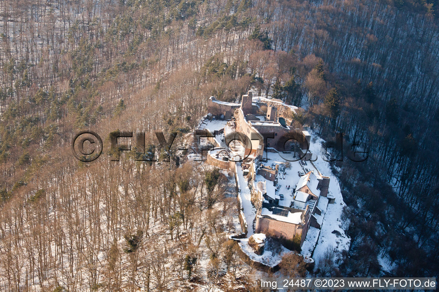 Madenbourg à Eschbach dans le département Rhénanie-Palatinat, Allemagne depuis l'avion