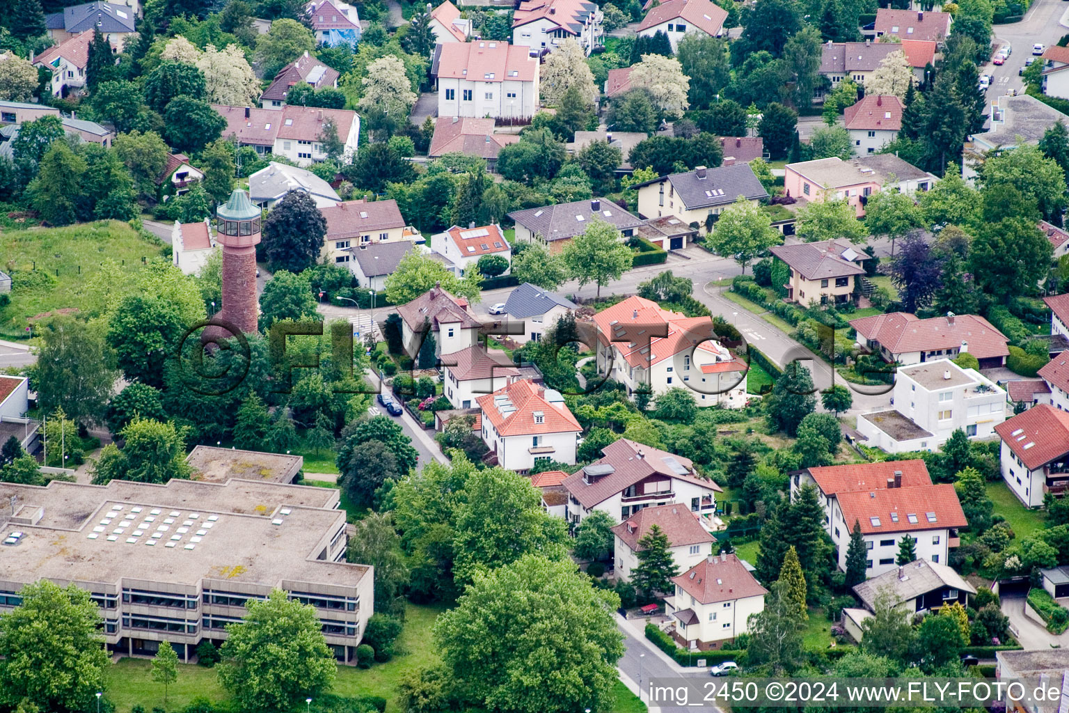 Vue aérienne de SW, Lycée Reuchlin à Pforzheim dans le département Bade-Wurtemberg, Allemagne