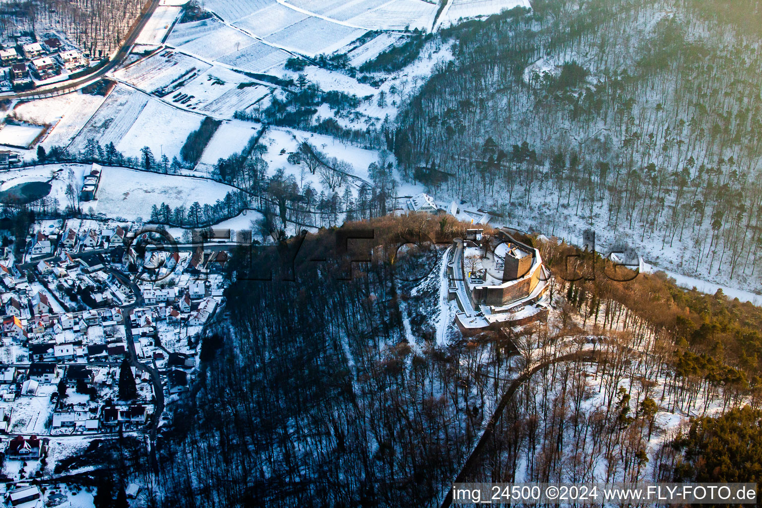 Photographie aérienne de Ruines de Landeck à Klingenmünster dans le département Rhénanie-Palatinat, Allemagne