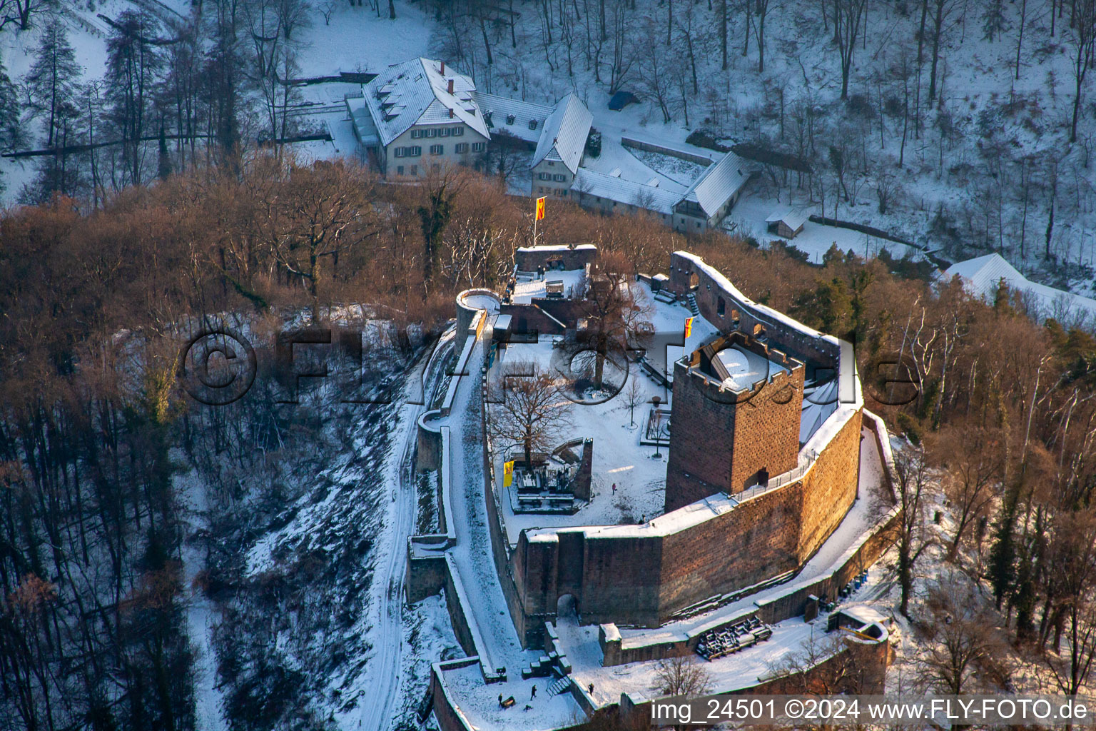 Vue oblique de Ruines de Landeck à Klingenmünster dans le département Rhénanie-Palatinat, Allemagne