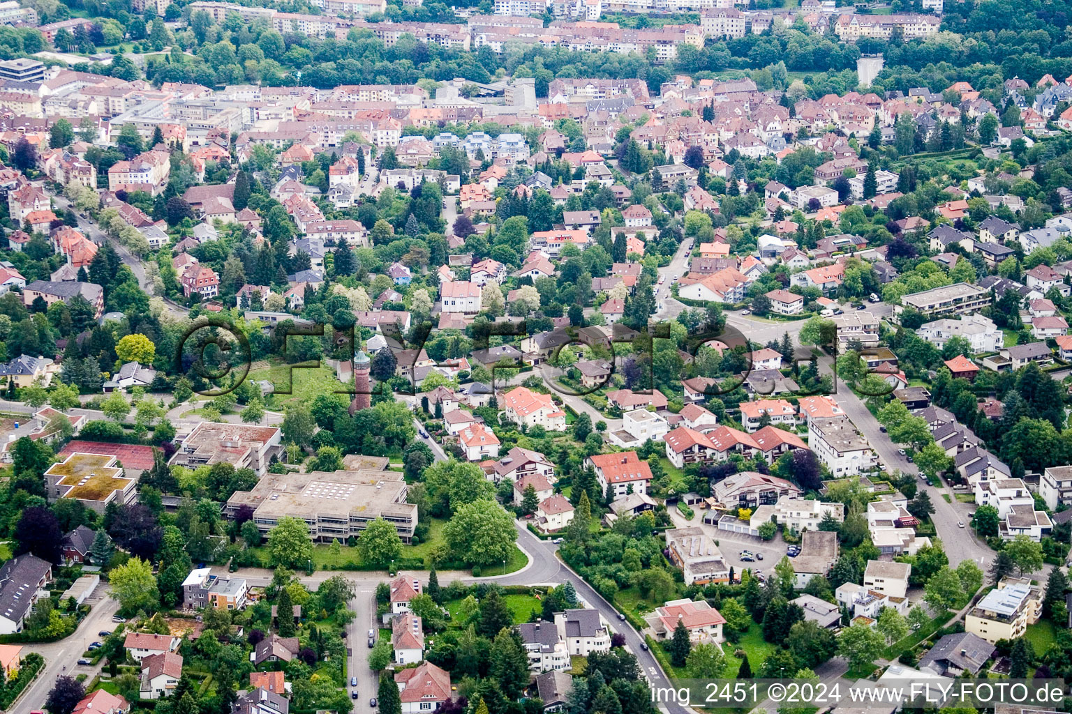 Vue aérienne de Sud-Ouest à Pforzheim dans le département Bade-Wurtemberg, Allemagne