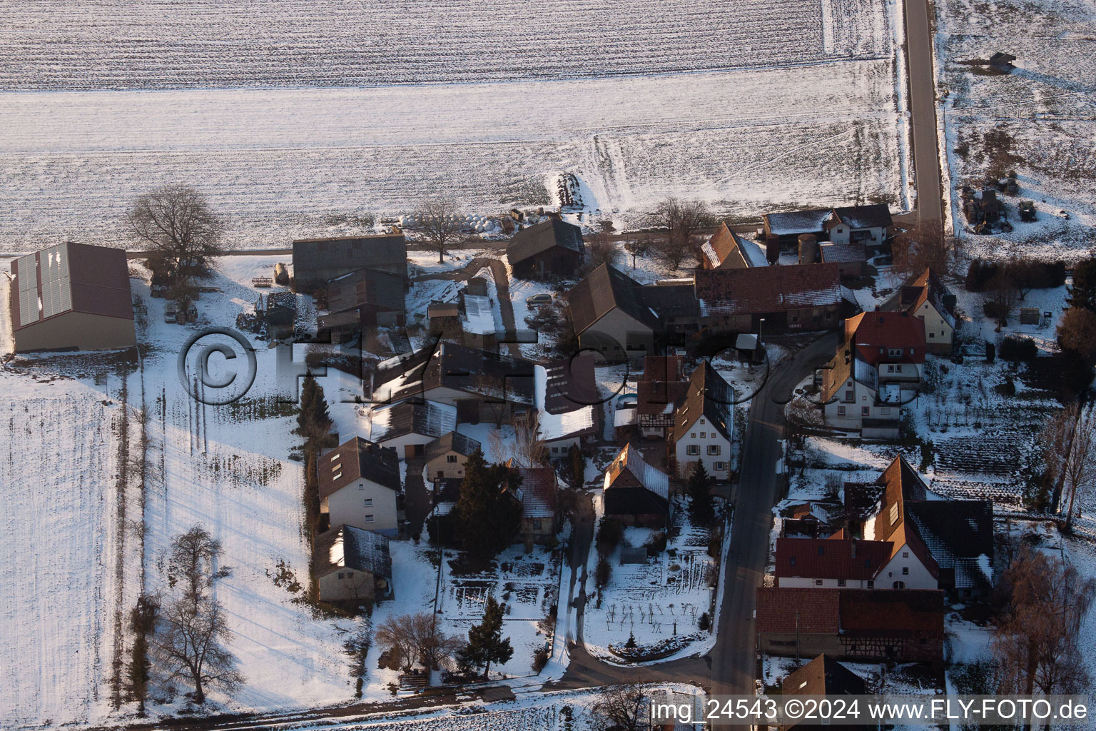 Vue aérienne de Cour de l'aumônier à le quartier Deutschhof in Kapellen-Drusweiler dans le département Rhénanie-Palatinat, Allemagne