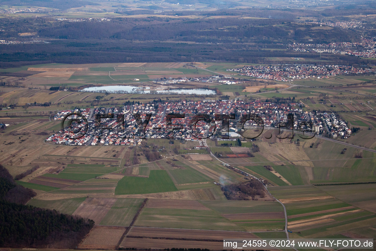 Vue oblique de Quartier Spöck in Stutensee dans le département Bade-Wurtemberg, Allemagne