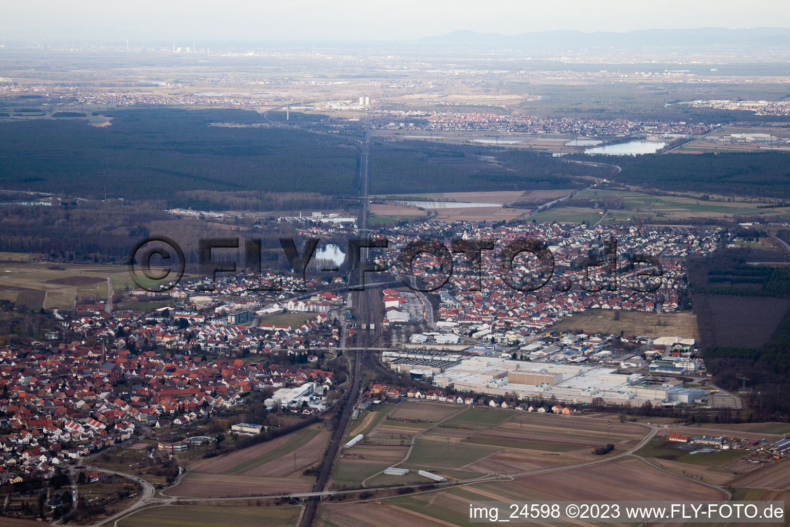 Vue d'oiseau de Quartier Graben in Graben-Neudorf dans le département Bade-Wurtemberg, Allemagne