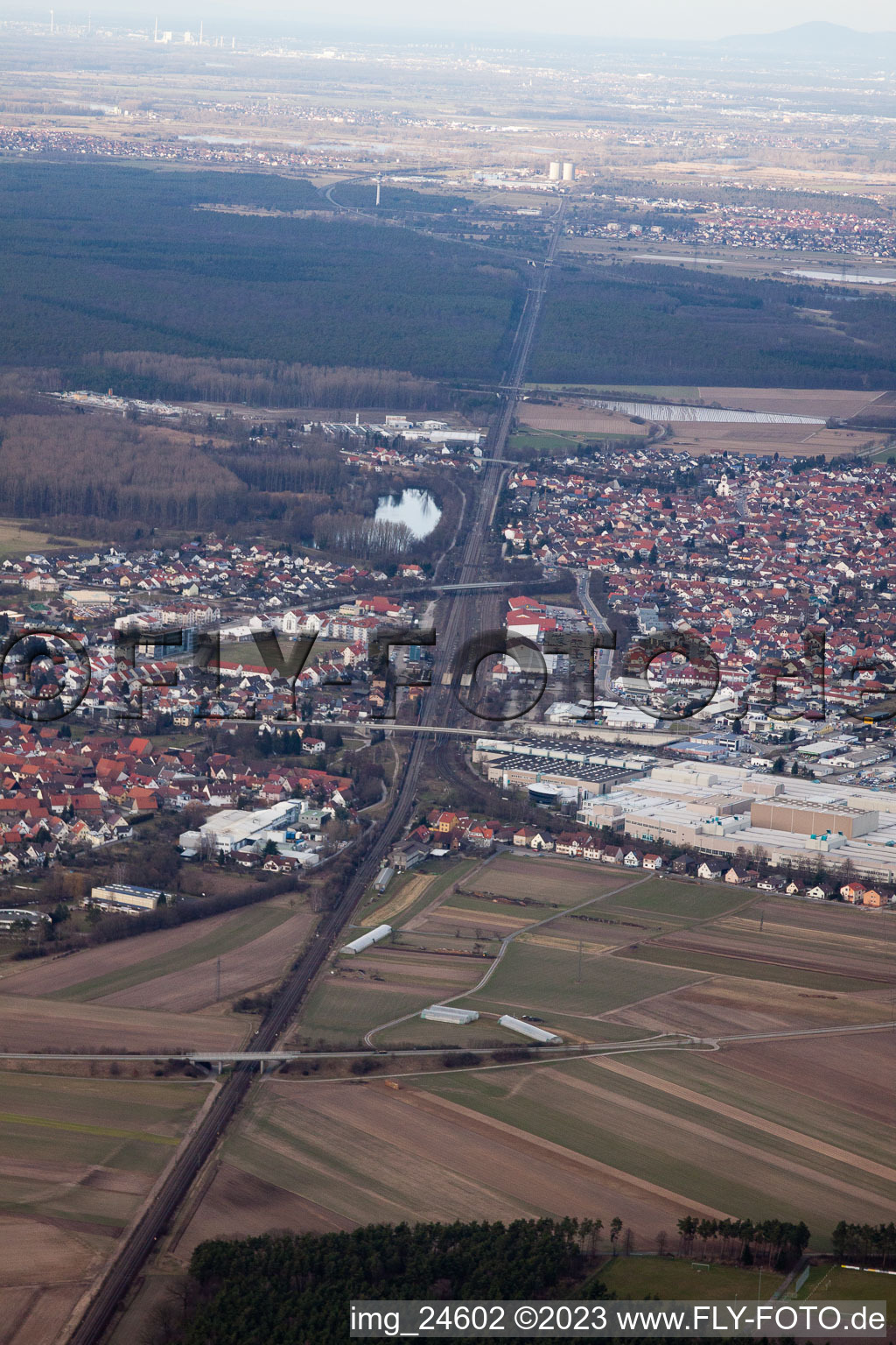 Quartier Graben in Graben-Neudorf dans le département Bade-Wurtemberg, Allemagne vue du ciel