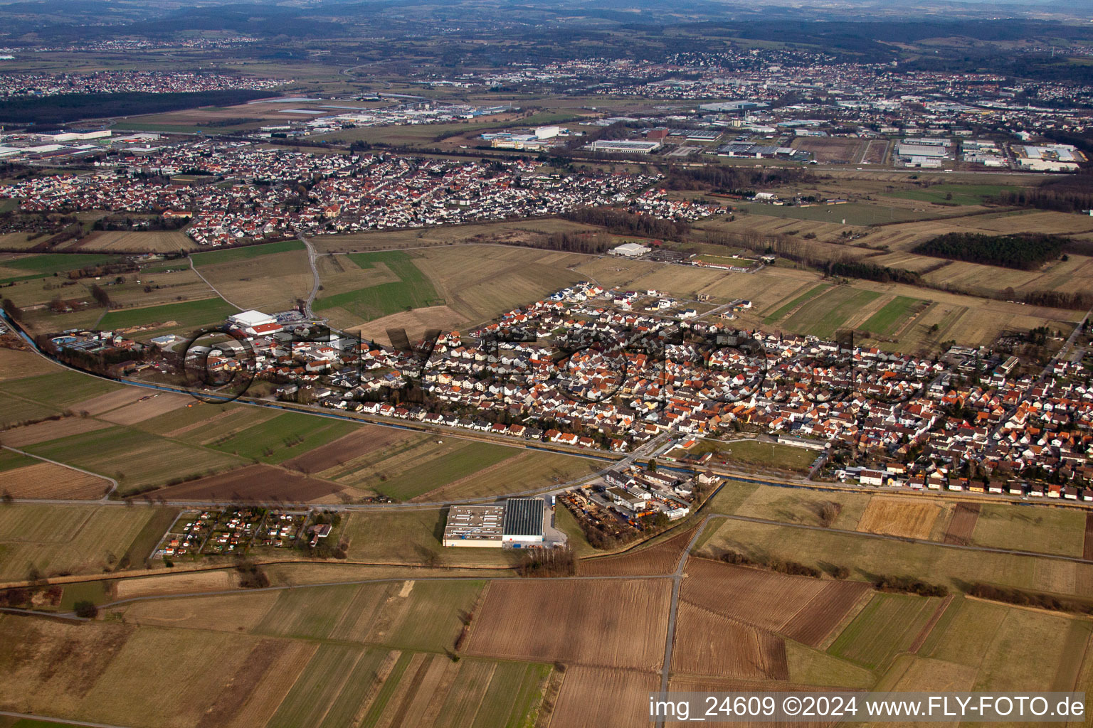 Quartier Spöck in Stutensee dans le département Bade-Wurtemberg, Allemagne d'en haut