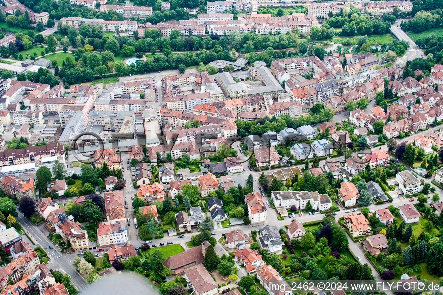 Vue d'oiseau de Pforzheim dans le département Bade-Wurtemberg, Allemagne