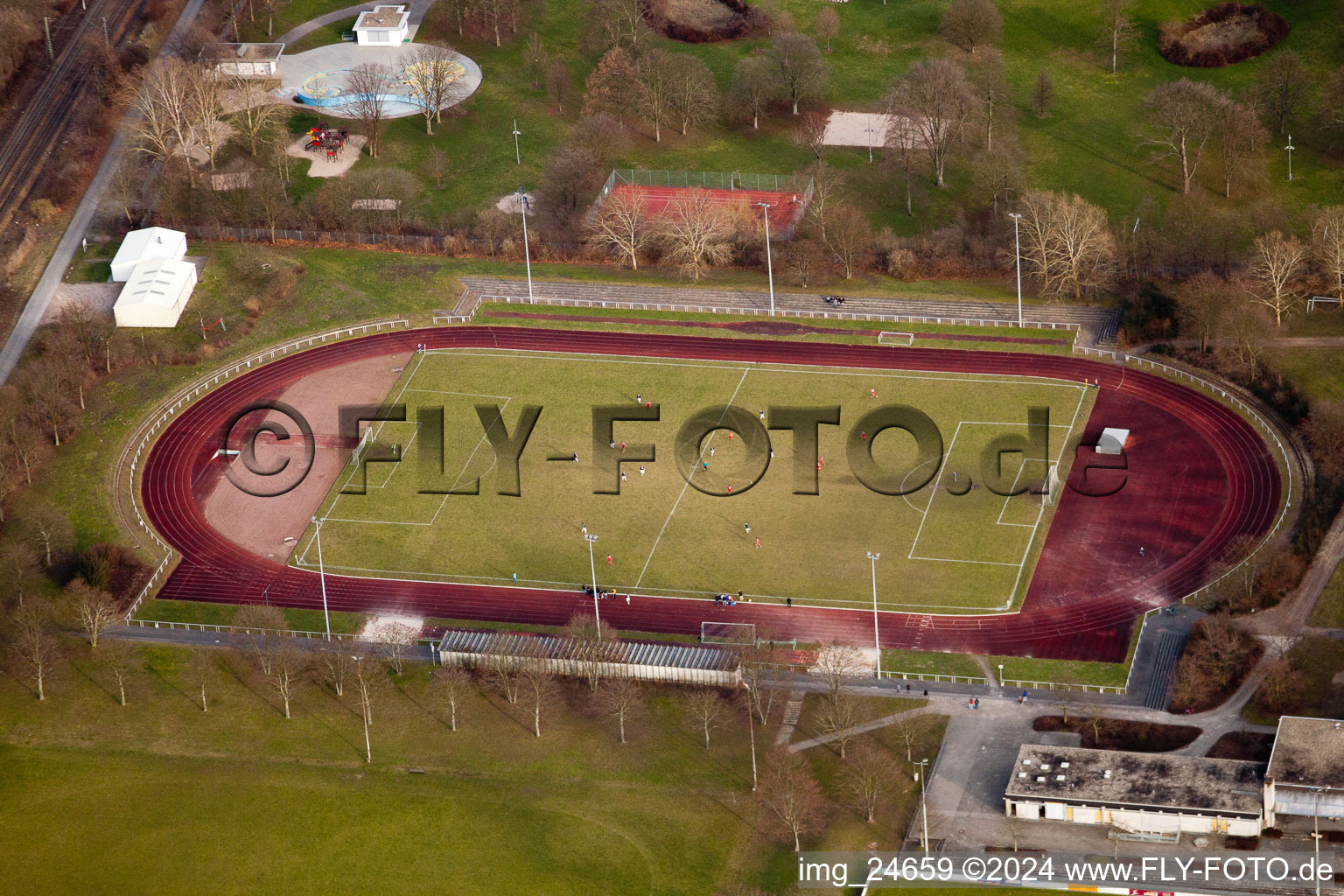 Vue aérienne de 1. FC 1899 eV à Bruchsal dans le département Bade-Wurtemberg, Allemagne