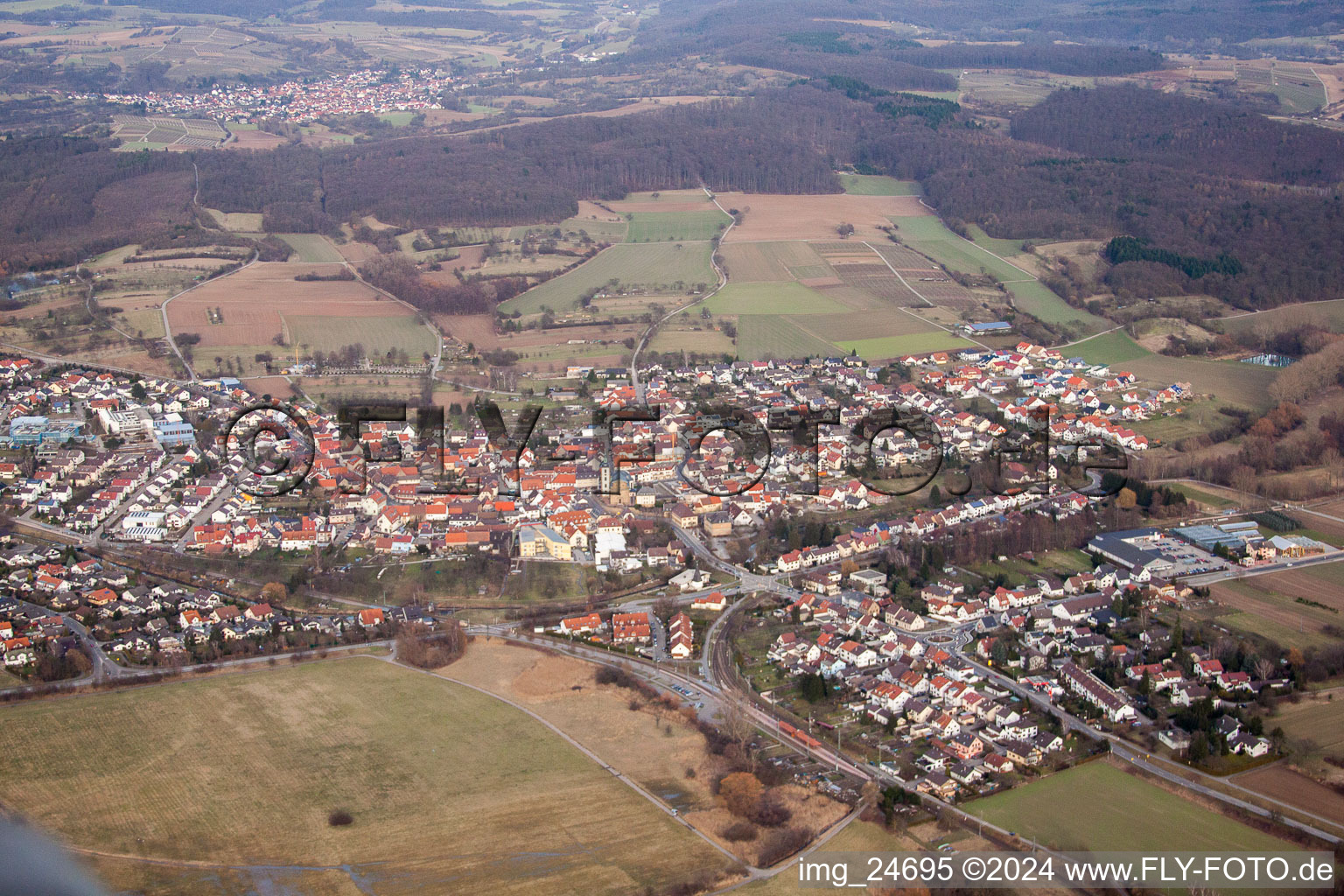 Quartier Ubstadt in Ubstadt-Weiher dans le département Bade-Wurtemberg, Allemagne hors des airs