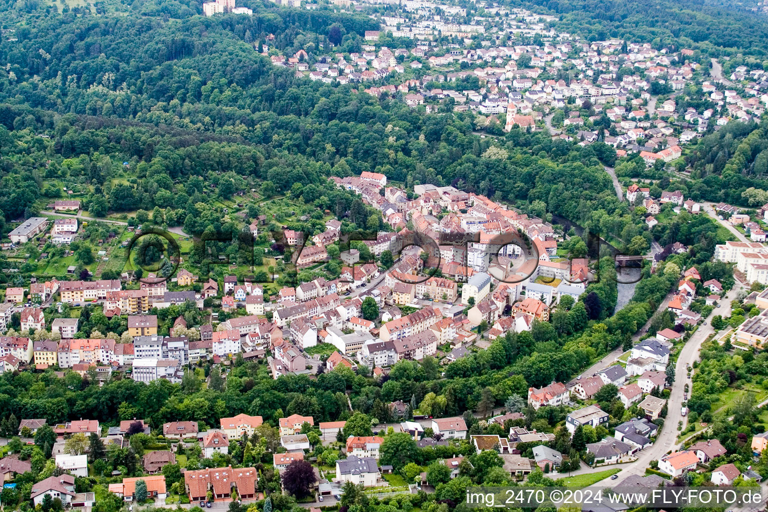 Vue aérienne de Aneth Weissenstein à Pforzheim dans le département Bade-Wurtemberg, Allemagne