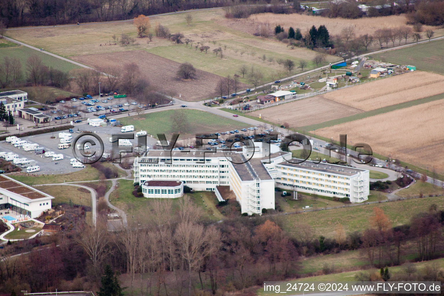 Vue aérienne de Clinique Reh Sigmund Weil à le quartier Bad Mingolsheim in Bad Schönborn dans le département Bade-Wurtemberg, Allemagne