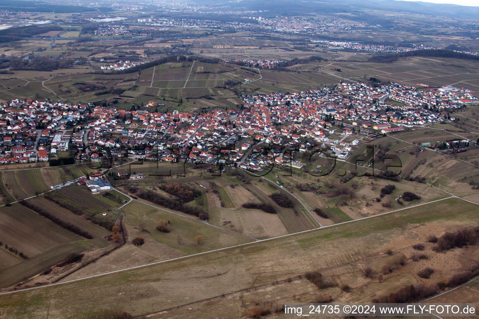 Malsch dans le département Bade-Wurtemberg, Allemagne d'un drone