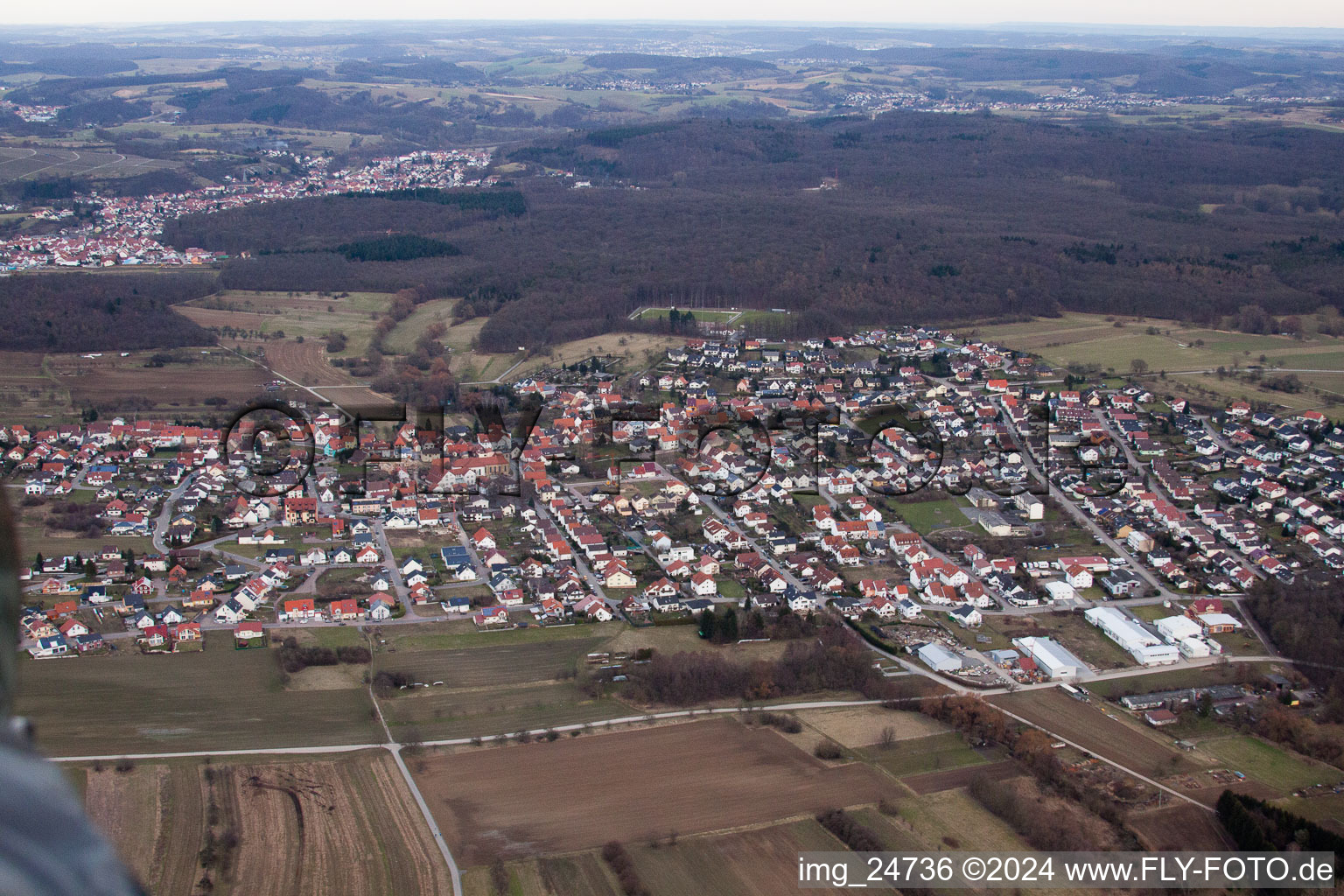 Malsch dans le département Bade-Wurtemberg, Allemagne vu d'un drone