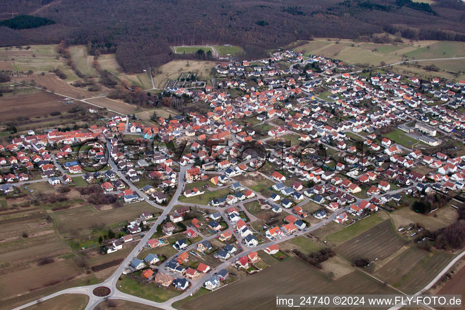 Vue aérienne de Mulhouse, Retigheim à Retigheim dans le département Bade-Wurtemberg, Allemagne