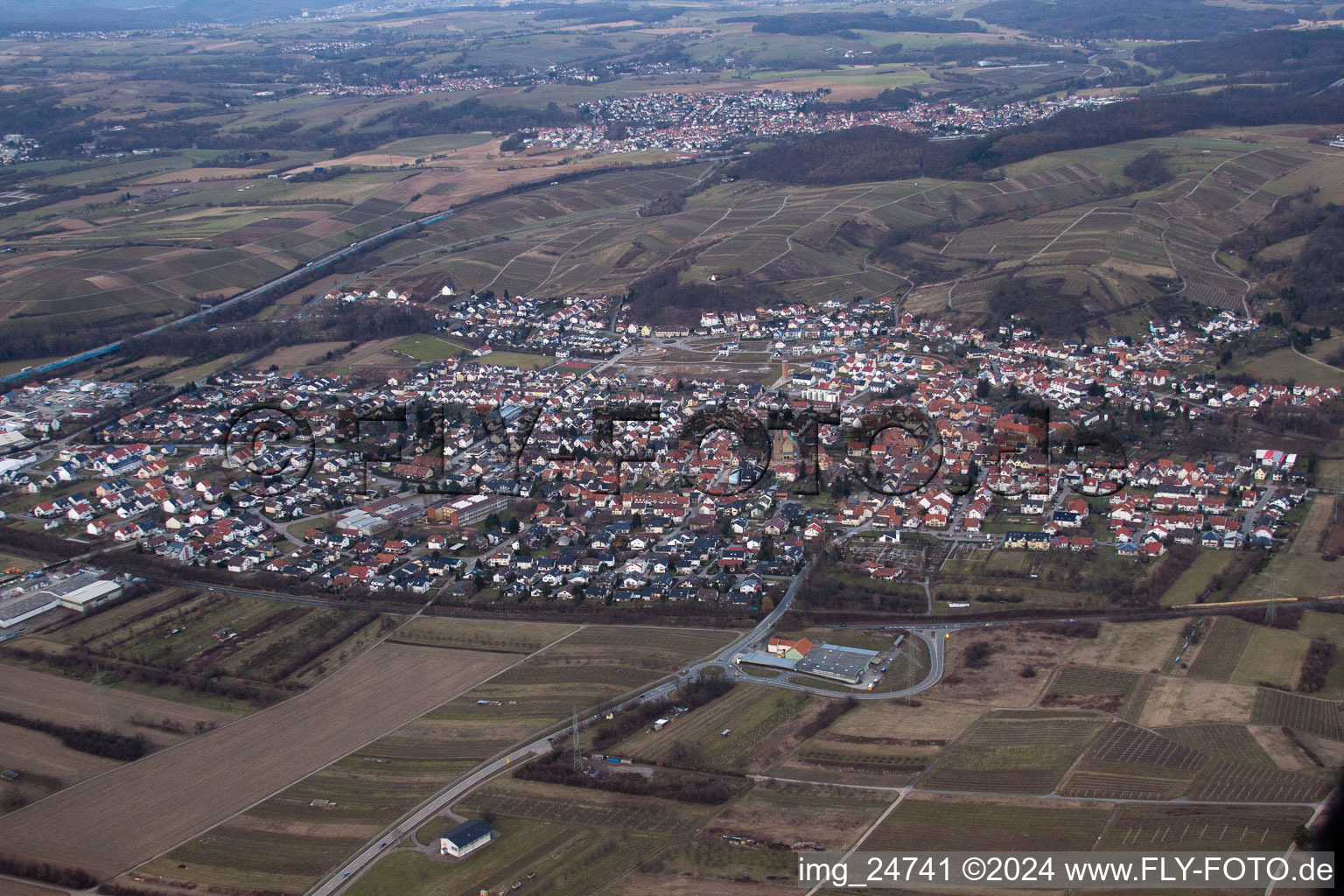 Vue aérienne de Rauenberg dans le département Bade-Wurtemberg, Allemagne