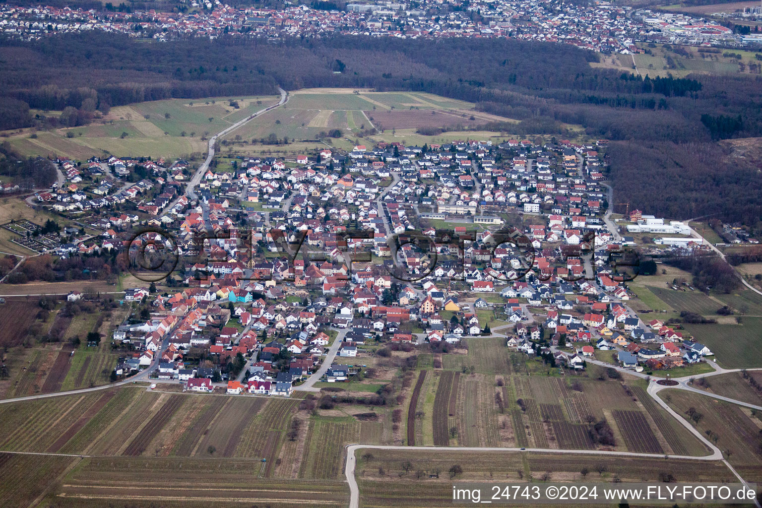 Vue aérienne de Mulhouse, Retigheim à Retigheim dans le département Bade-Wurtemberg, Allemagne