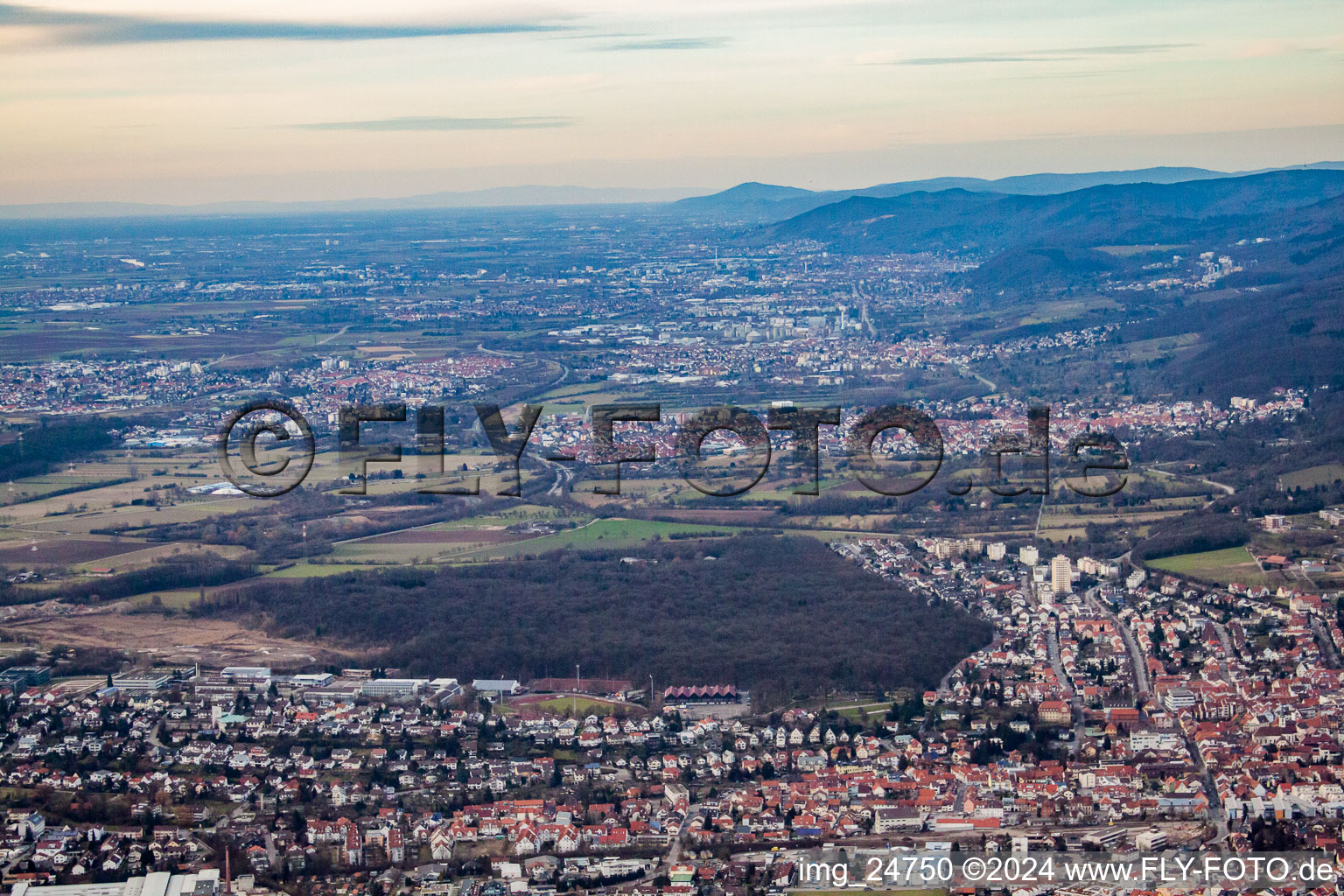 Vue aérienne de Wiesloch dans le département Bade-Wurtemberg, Allemagne