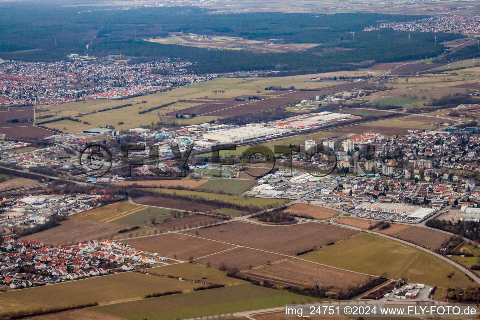 Vue aérienne de W à Wiesloch dans le département Bade-Wurtemberg, Allemagne