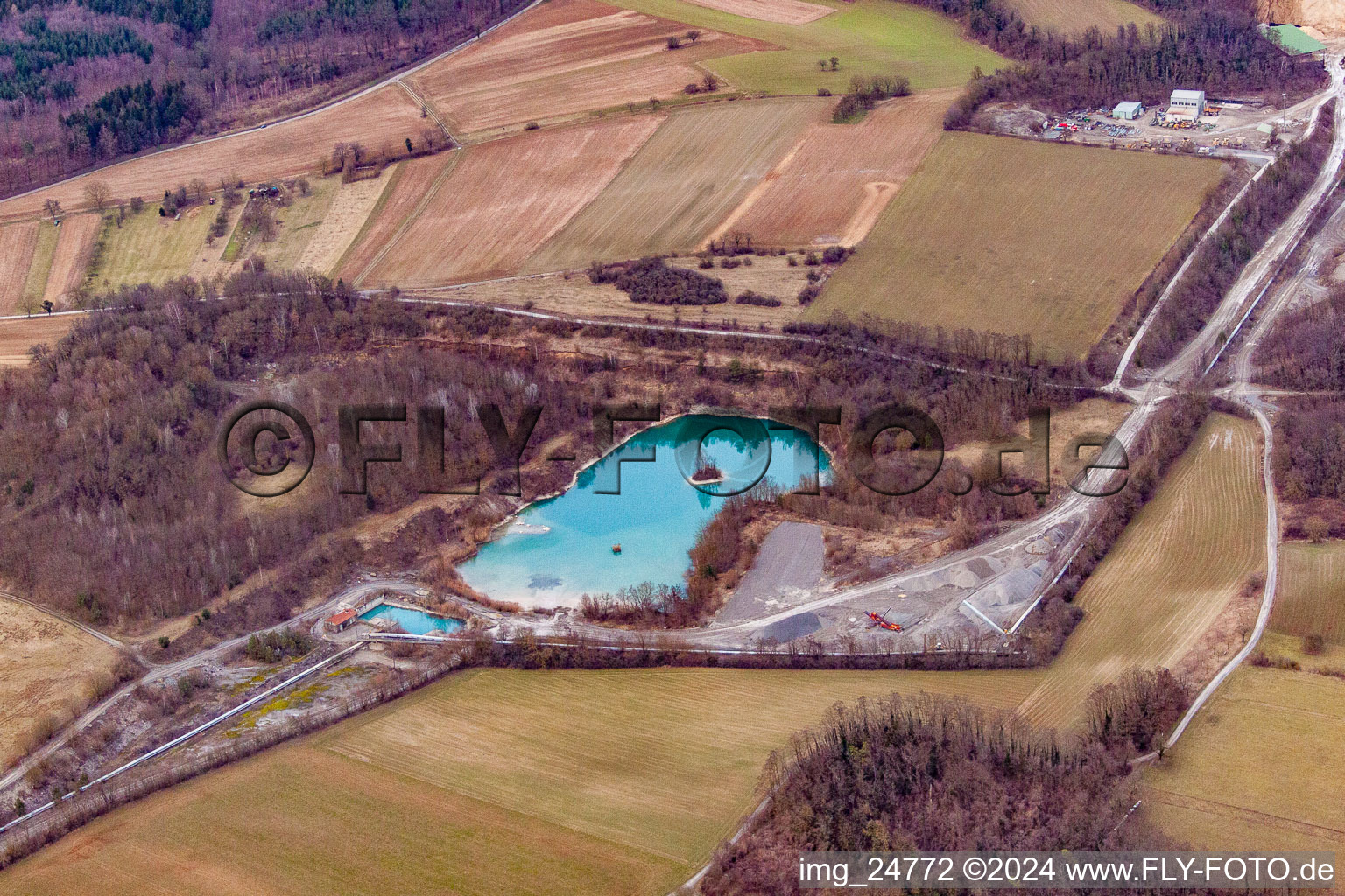 Vue aérienne de Carrière de calcaire à le quartier Altwiesloch in Wiesloch dans le département Bade-Wurtemberg, Allemagne