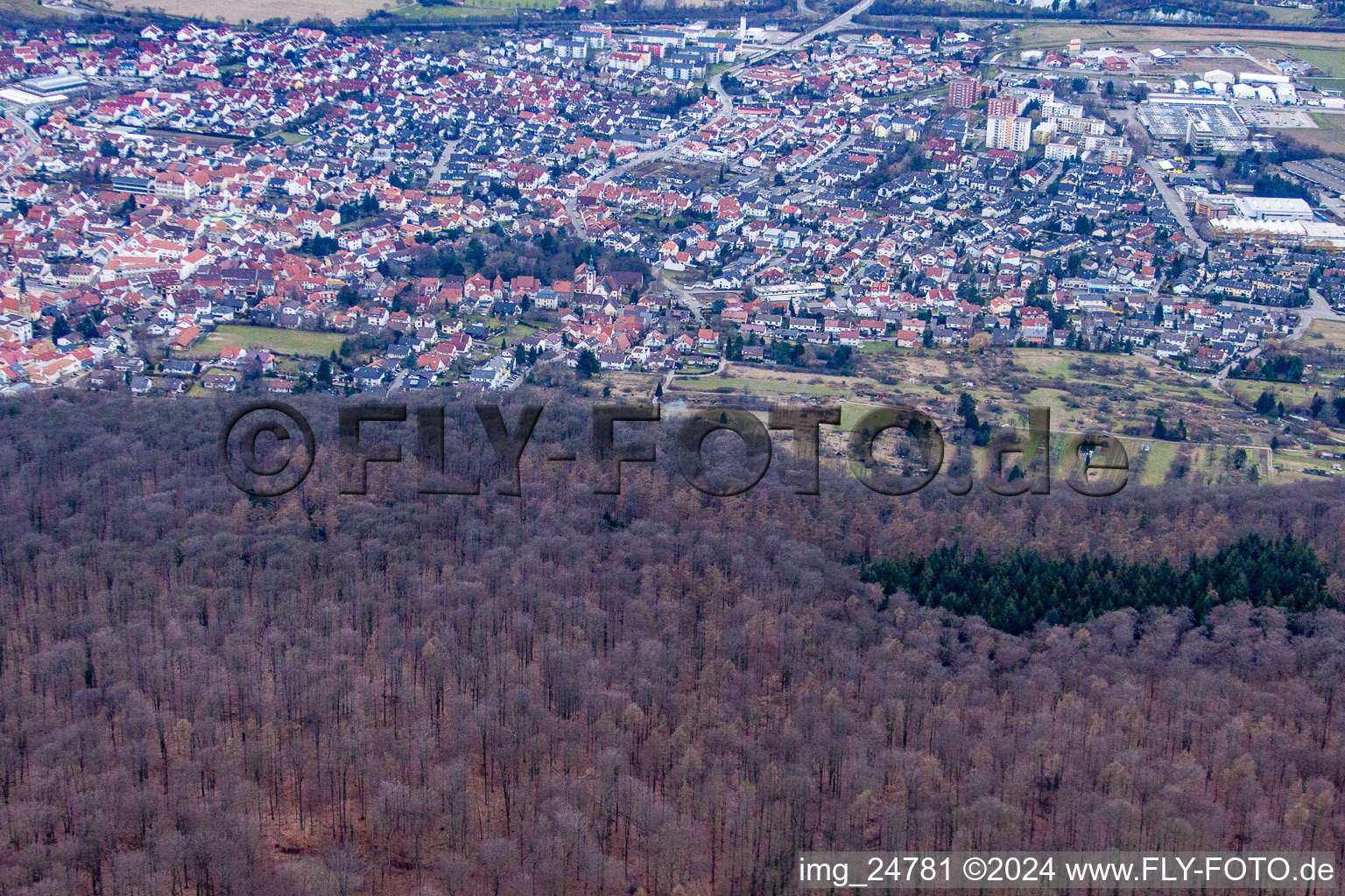 Vue aérienne de De l'est à Nußloch dans le département Bade-Wurtemberg, Allemagne