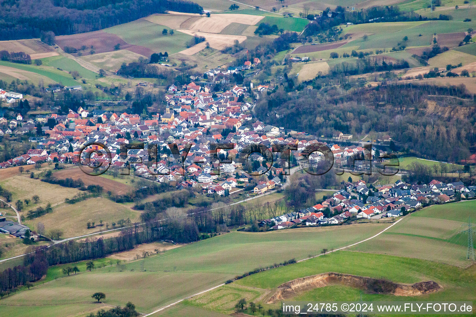 Vue aérienne de Quartier Schatthausen in Wiesloch dans le département Bade-Wurtemberg, Allemagne