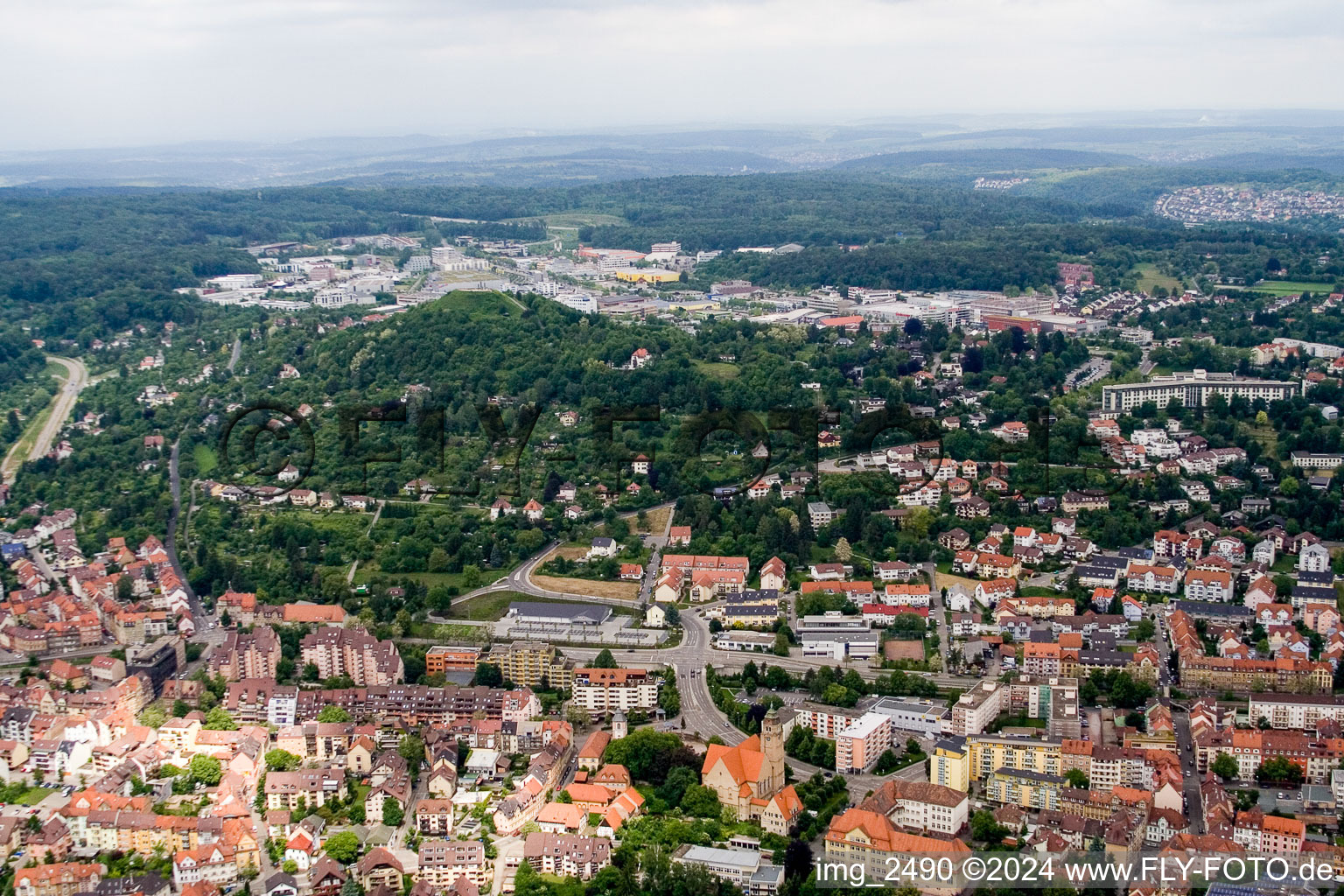 Pforzheim dans le département Bade-Wurtemberg, Allemagne du point de vue du drone