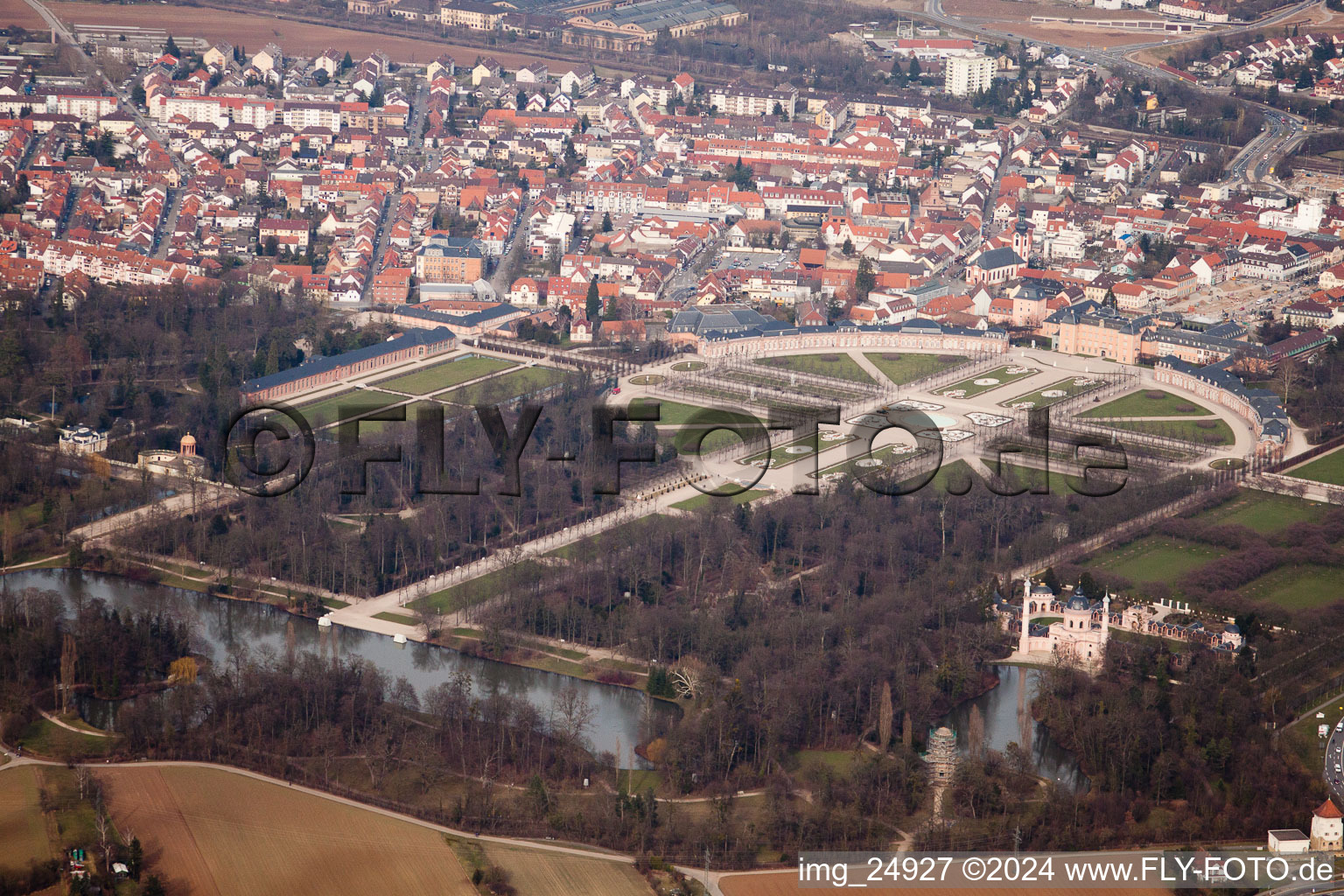 Photographie aérienne de Parc du château à Schwetzingen dans le département Bade-Wurtemberg, Allemagne