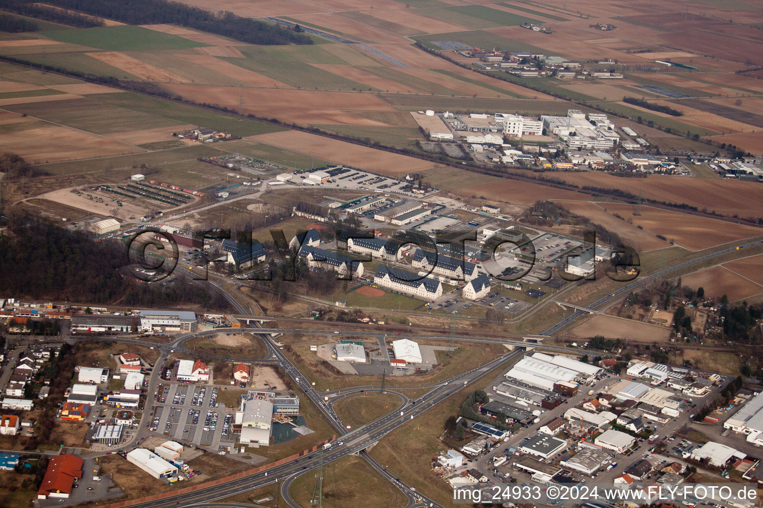 Vue aérienne de Caserne américaine à Schwetzingen dans le département Bade-Wurtemberg, Allemagne