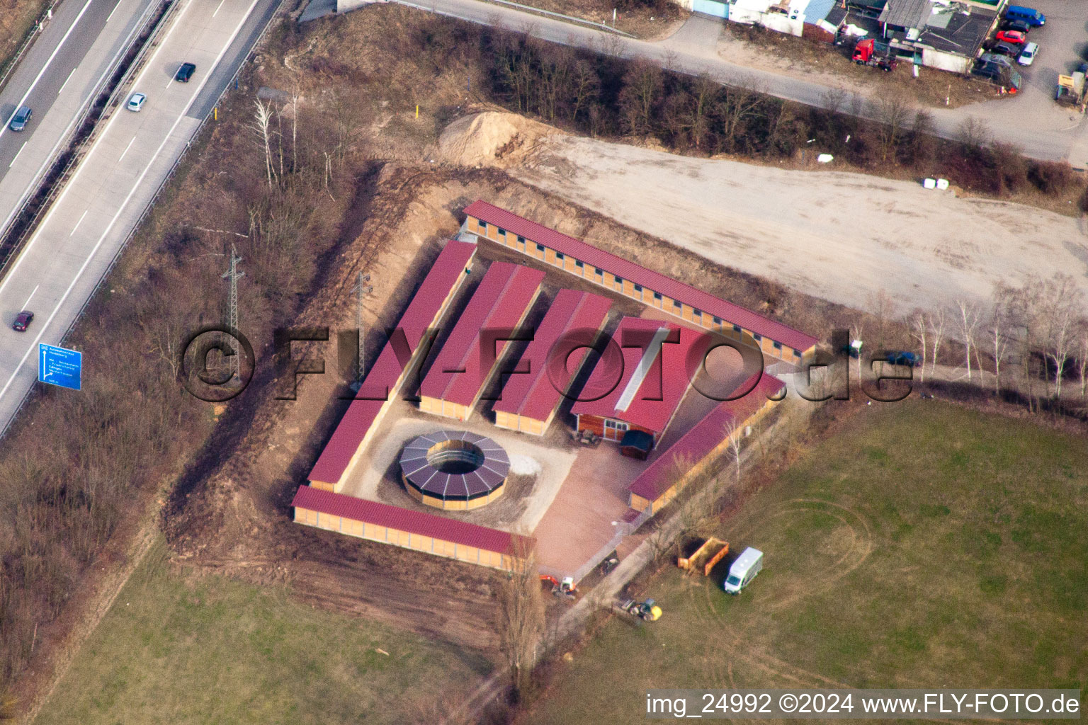 Photographie aérienne de Circuit forestier du Badischer Rennverein à le quartier Seckenheim in Mannheim dans le département Bade-Wurtemberg, Allemagne