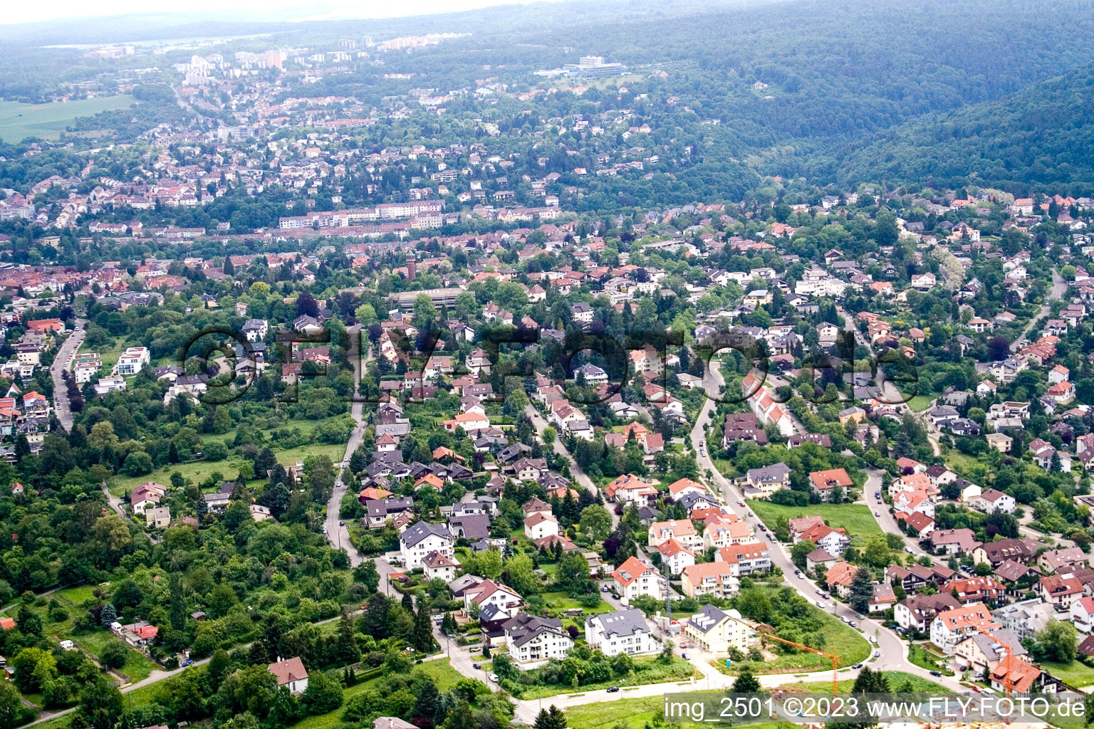 Vue aérienne de Ville du sud-ouest à Pforzheim dans le département Bade-Wurtemberg, Allemagne