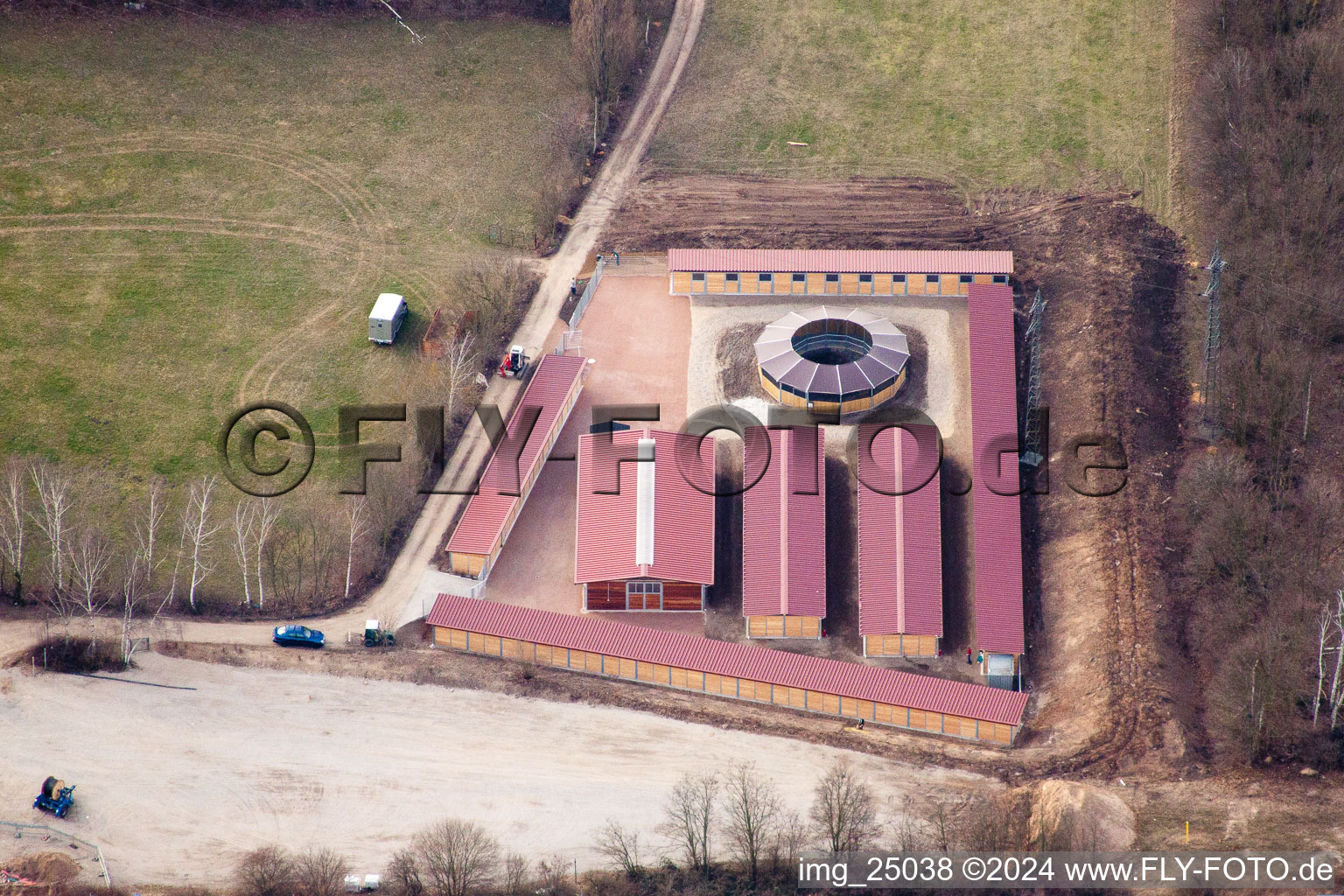 Vue oblique de Circuit forestier du Badischer Rennverein à le quartier Seckenheim in Mannheim dans le département Bade-Wurtemberg, Allemagne