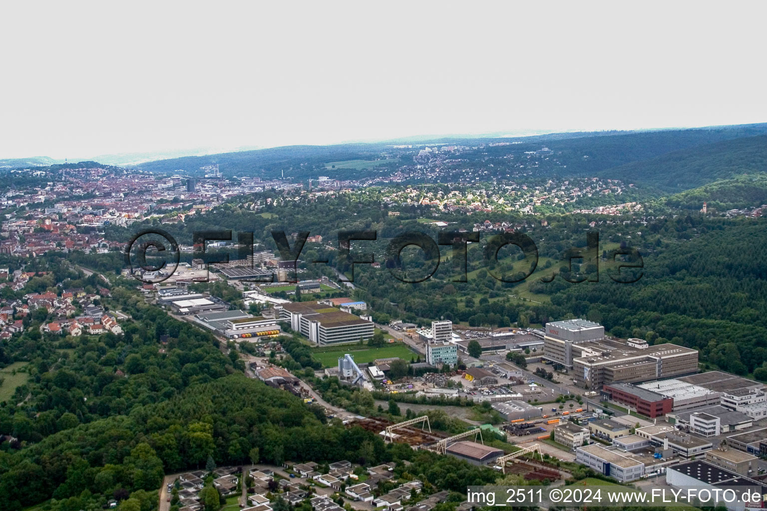 Zone industrielle de Pforzheim Brötzingen à Brötzingen dans le département Bade-Wurtemberg, Allemagne d'en haut