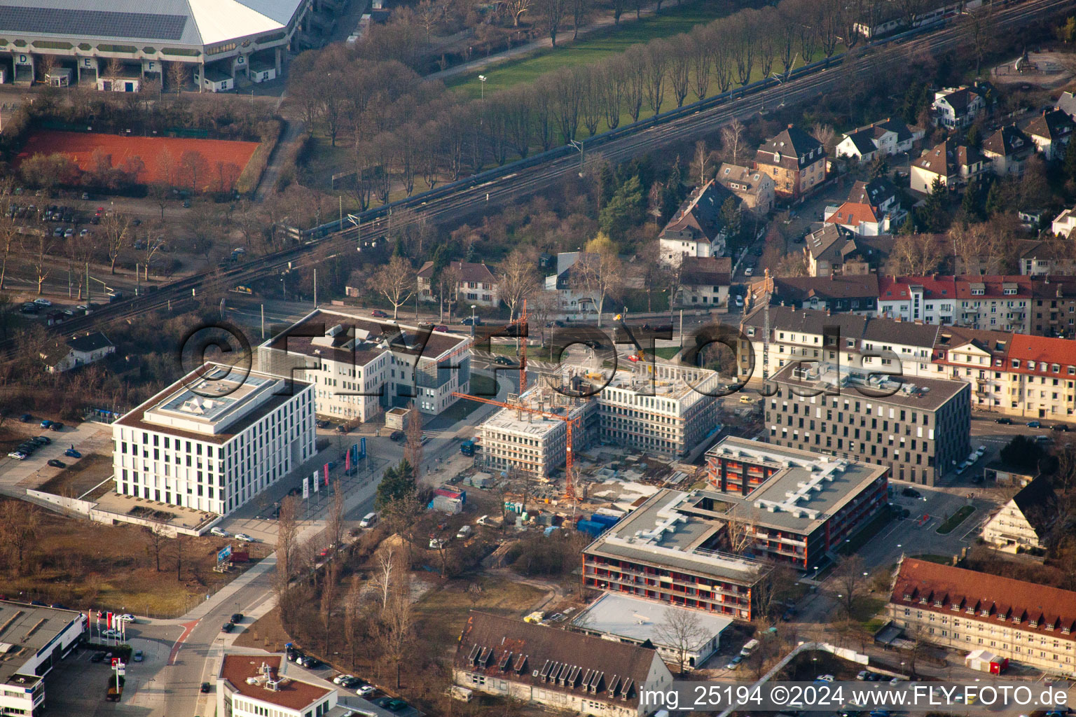 Vue aérienne de Projet EASTSITE de BAU Bauträgergesellschaft mbH à le quartier Neuostheim in Mannheim dans le département Bade-Wurtemberg, Allemagne