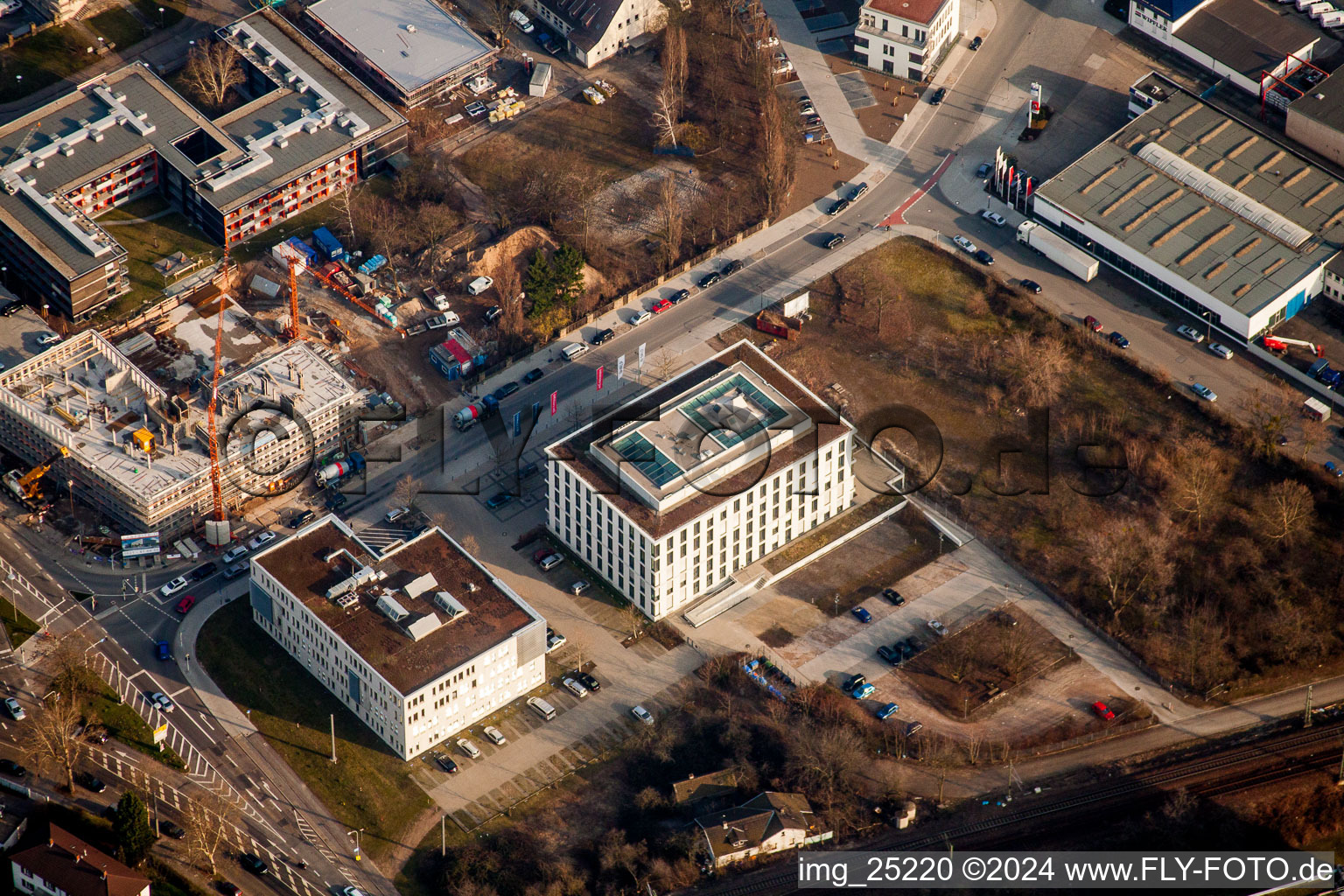 Vue aérienne de Bâtiment de la résidence étudiante Eastsite à le quartier Neuostheim in Mannheim dans le département Bade-Wurtemberg, Allemagne