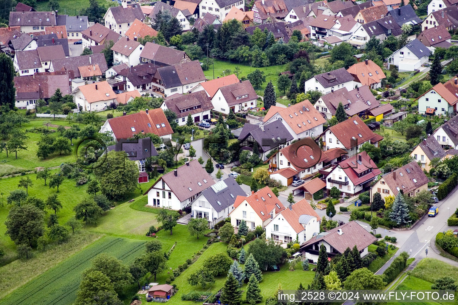 Quartier Obernhausen in Birkenfeld dans le département Bade-Wurtemberg, Allemagne vue d'en haut